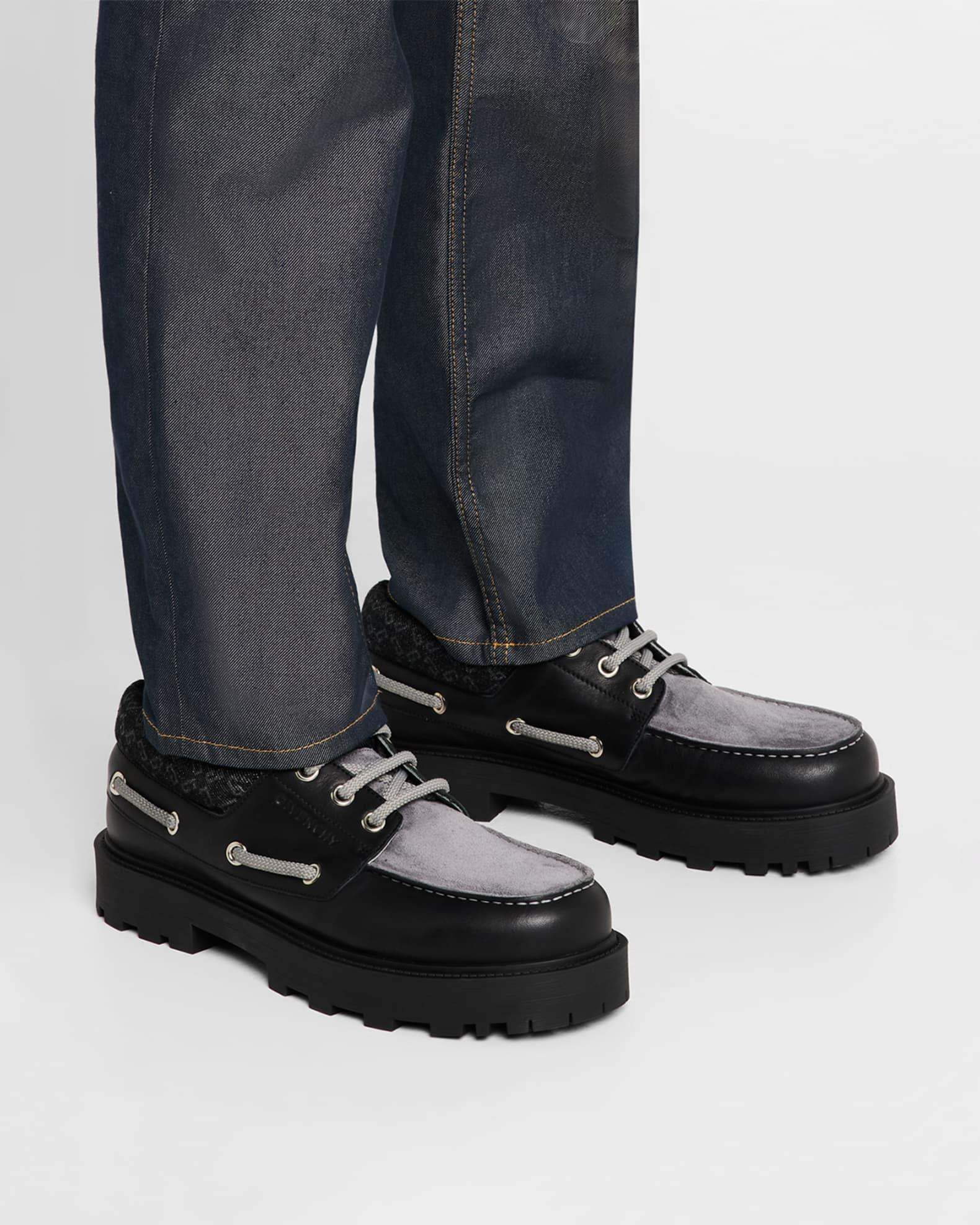 Men's Storm Leather, Suede, and Denim Boat Shoes Product Image