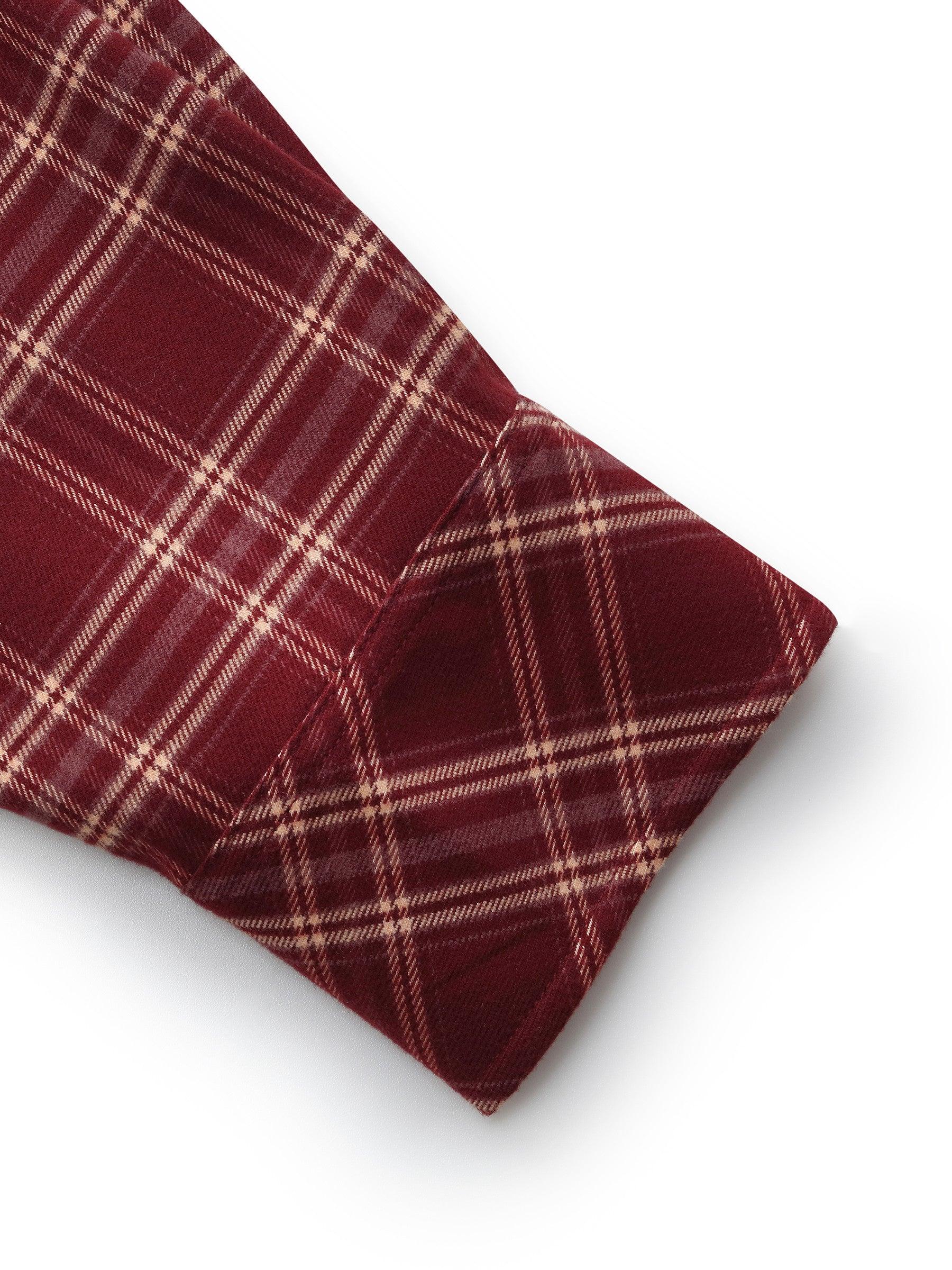 Mock Layered Plaid Women Long Sleeve Shirt Product Image