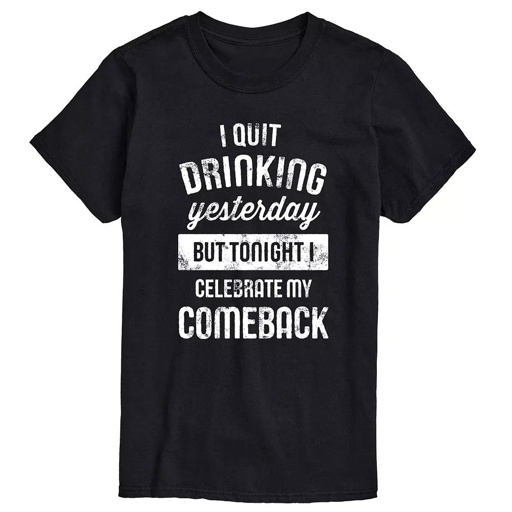 Big & Tall Quit Drinking Graphic Tee, Men's,  Product Image