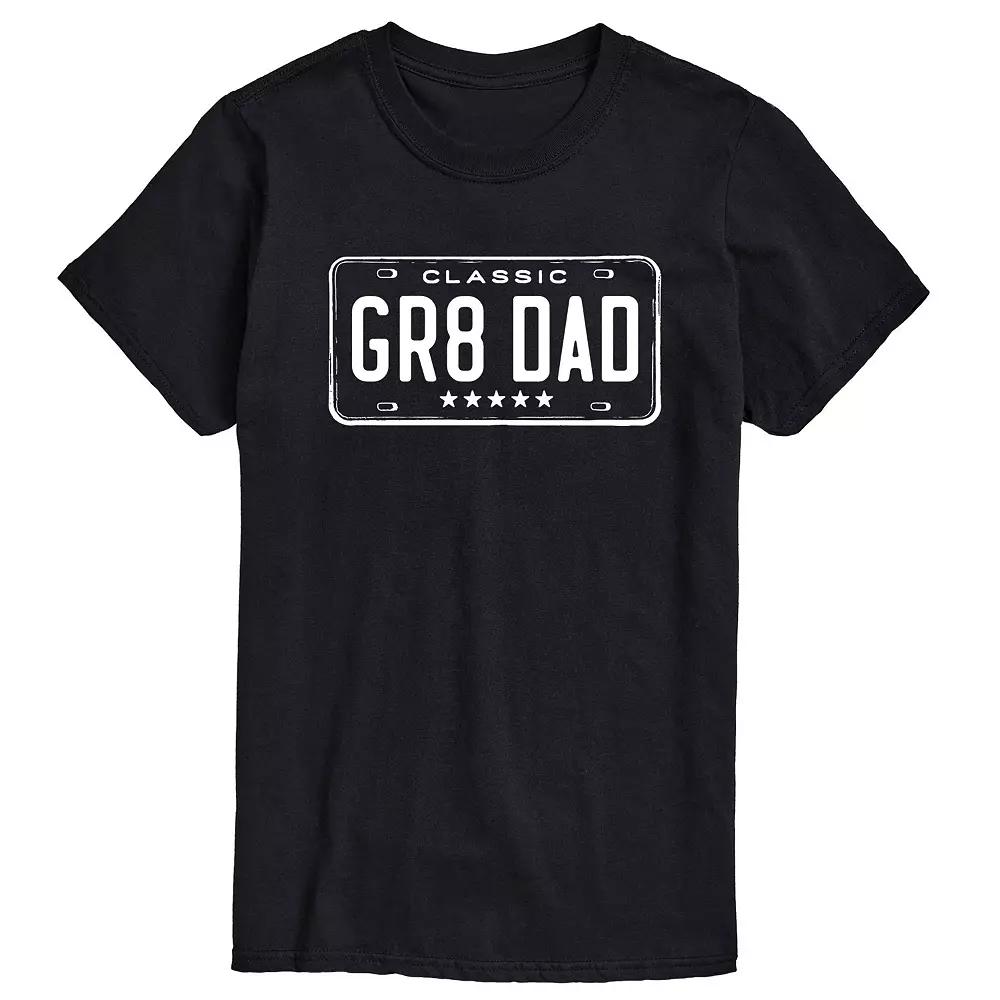Big & Tall "GR8 DAD" License Plate Graphic Tee, Men's,  Product Image