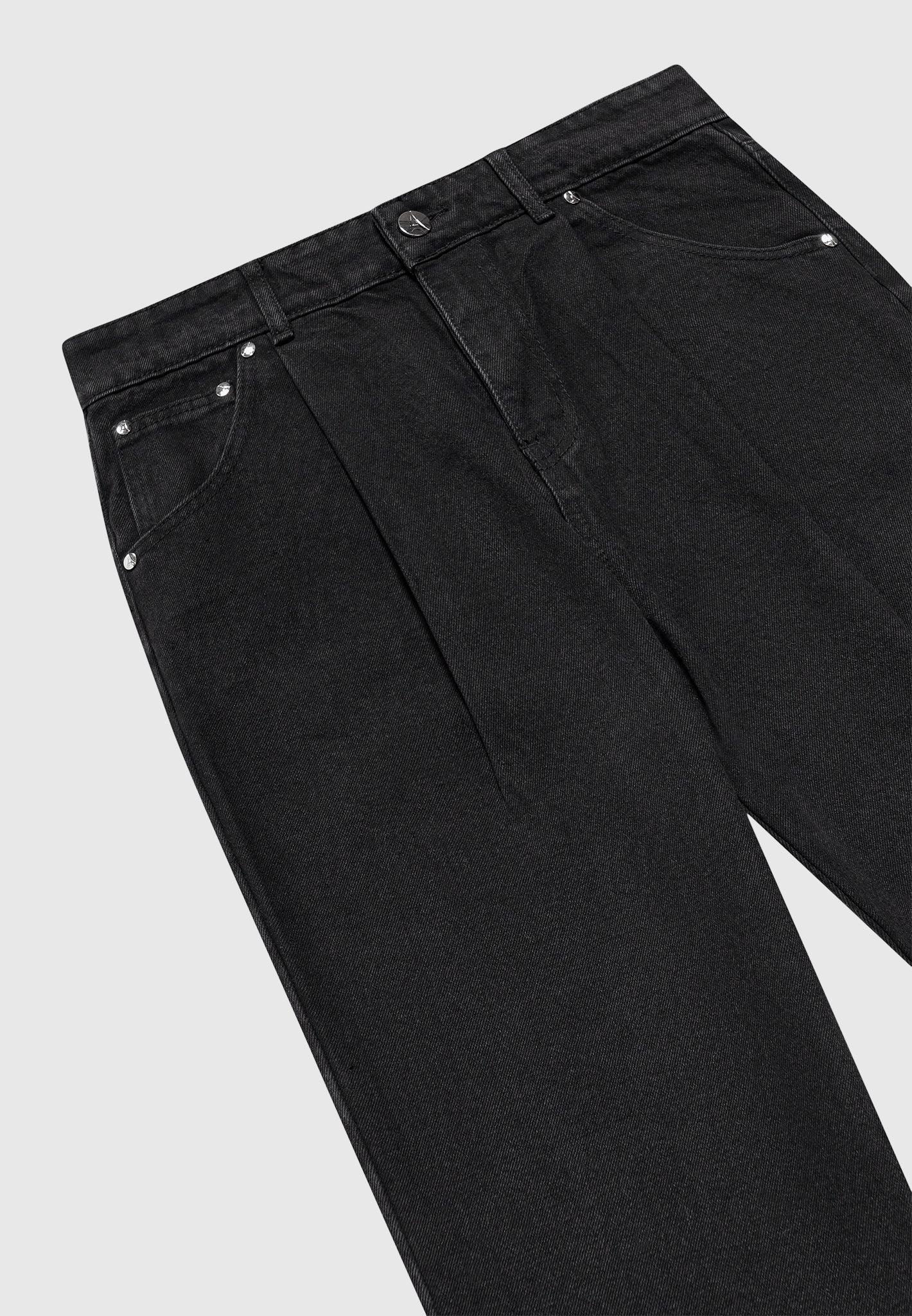 Arnault - Pleated Jeans - Washed Black Male Product Image