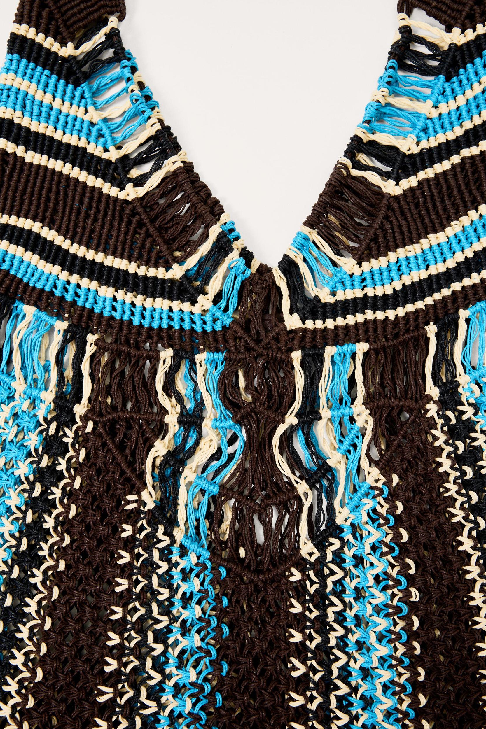 LIMITED EDITION STRIPED WOVEN MAXI BUCKET BAG Product Image