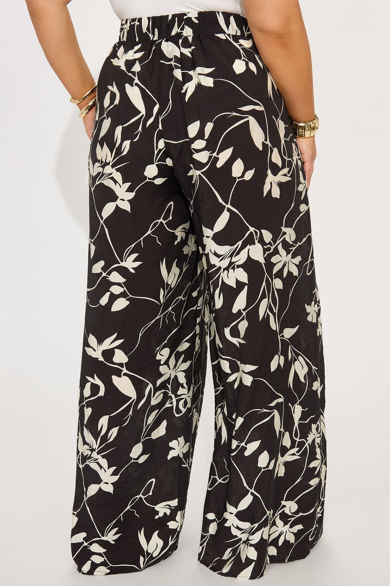 Beautiful Moments Wide Leg Pant - Black/White Product Image