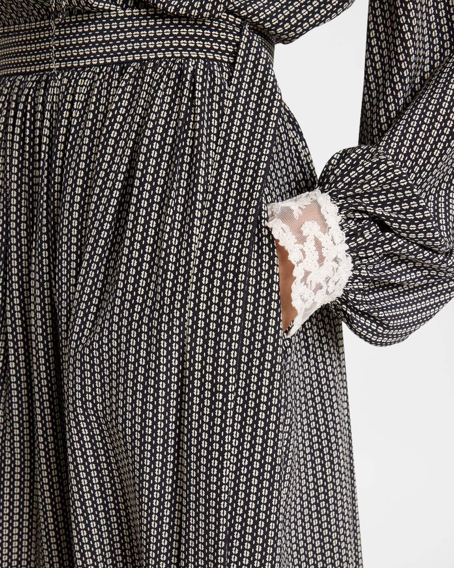 Micro Check Silk Maxi Skirt Product Image