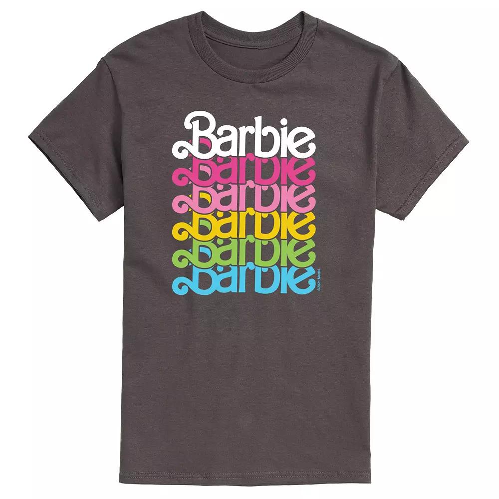 Big & Tall Barbie® Stacked Rainbow Graphic Tee, Men's,  Product Image