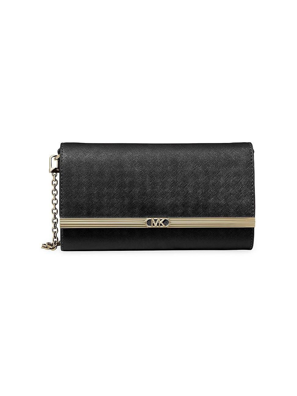 Womens Large Mona Saffiano Leather Clutch Product Image