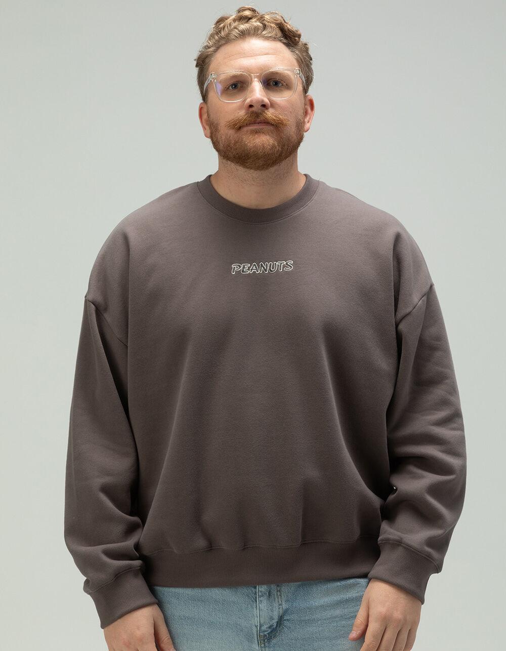 RSQ x Peanuts Together Mens Oversized Crewneck Sweatshirt - DARK GRAY Product Image