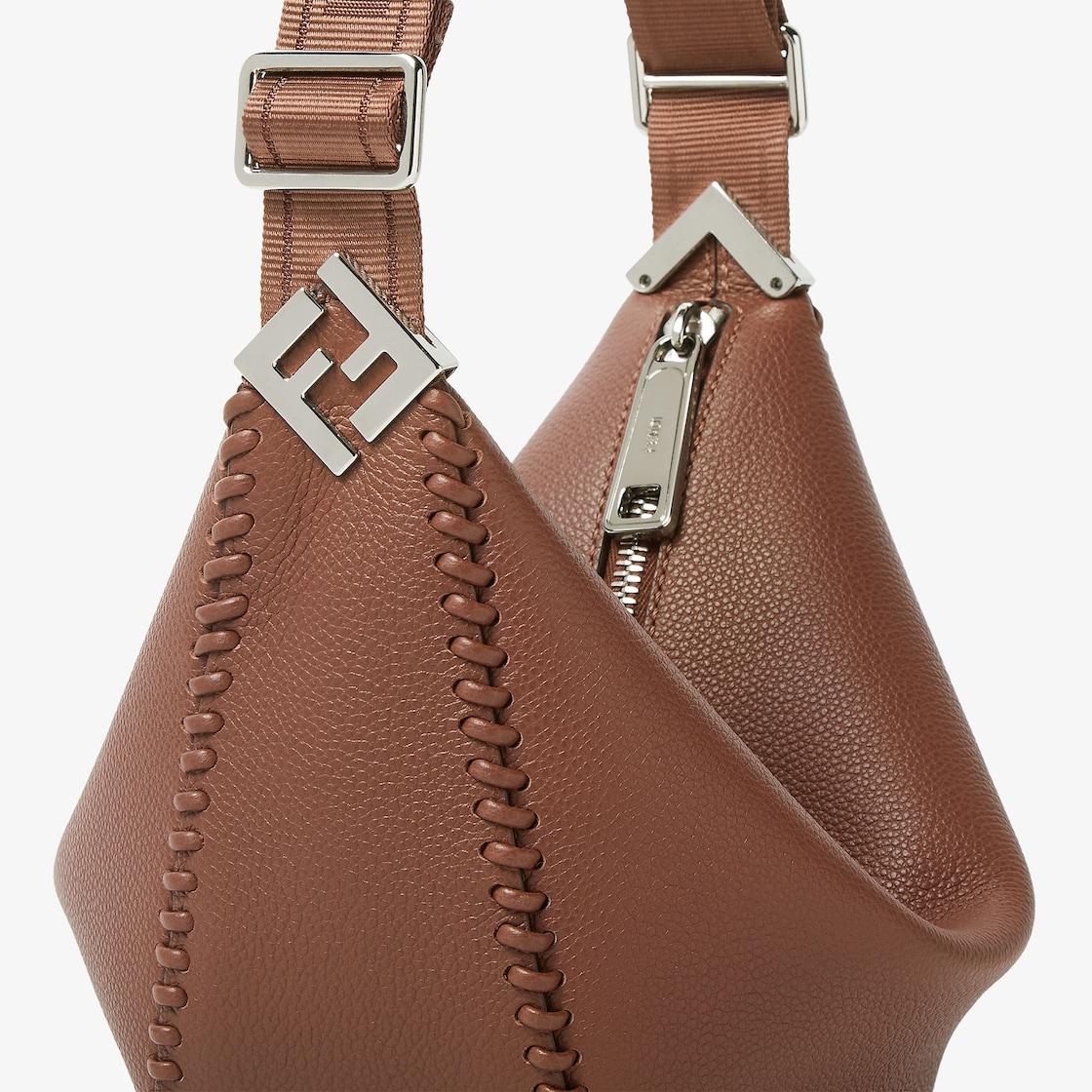 Fendi Roma Leather Fendi Melon SmallBrown leather bag Product Image