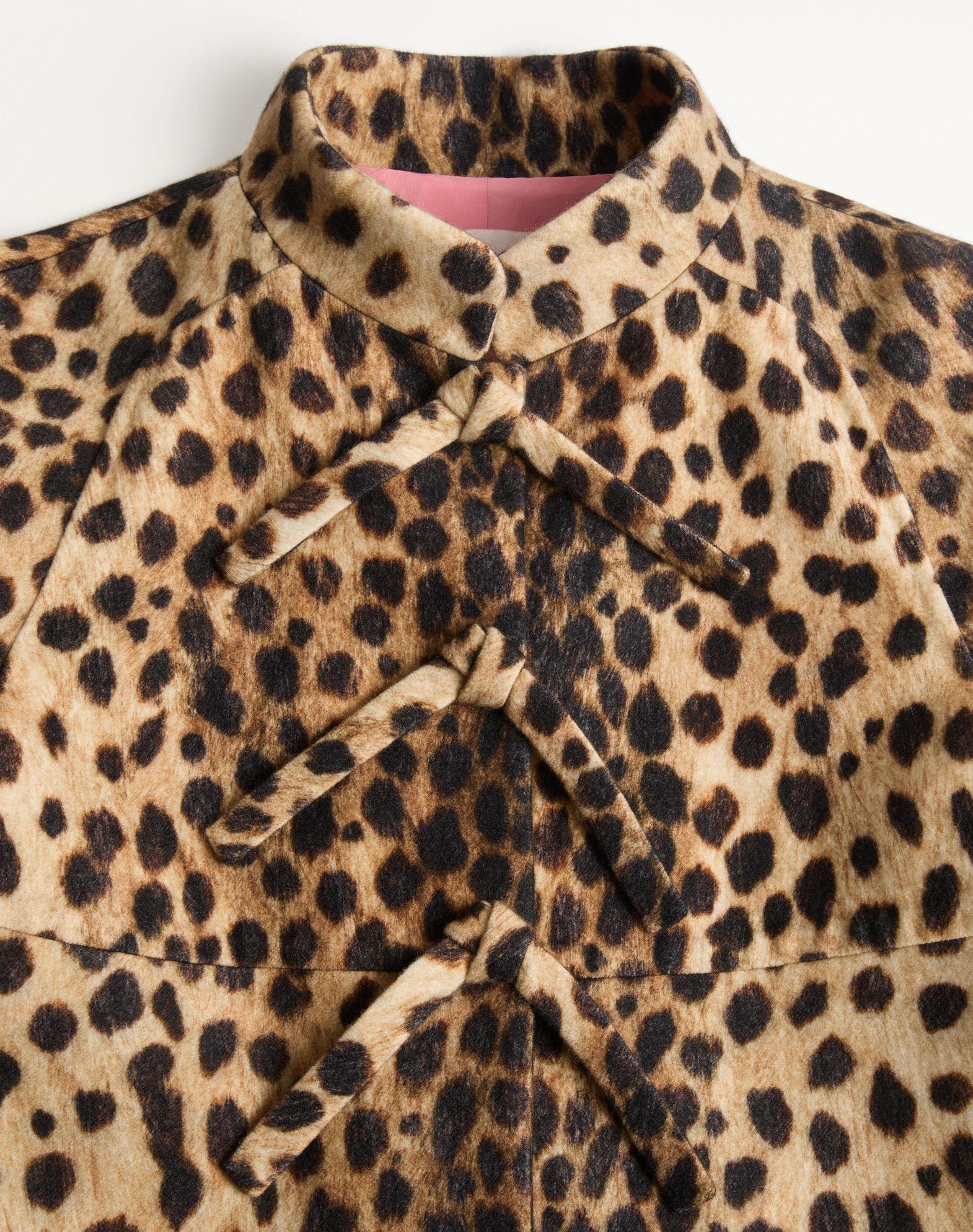 Jaguar Spots Printed Wool Cloth Coat  Product Image