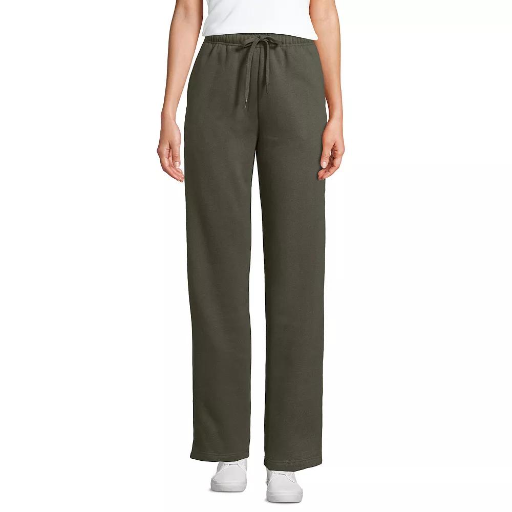 Women's Lands' End Fleece High Waisted Relaxed Pants,  Product Image