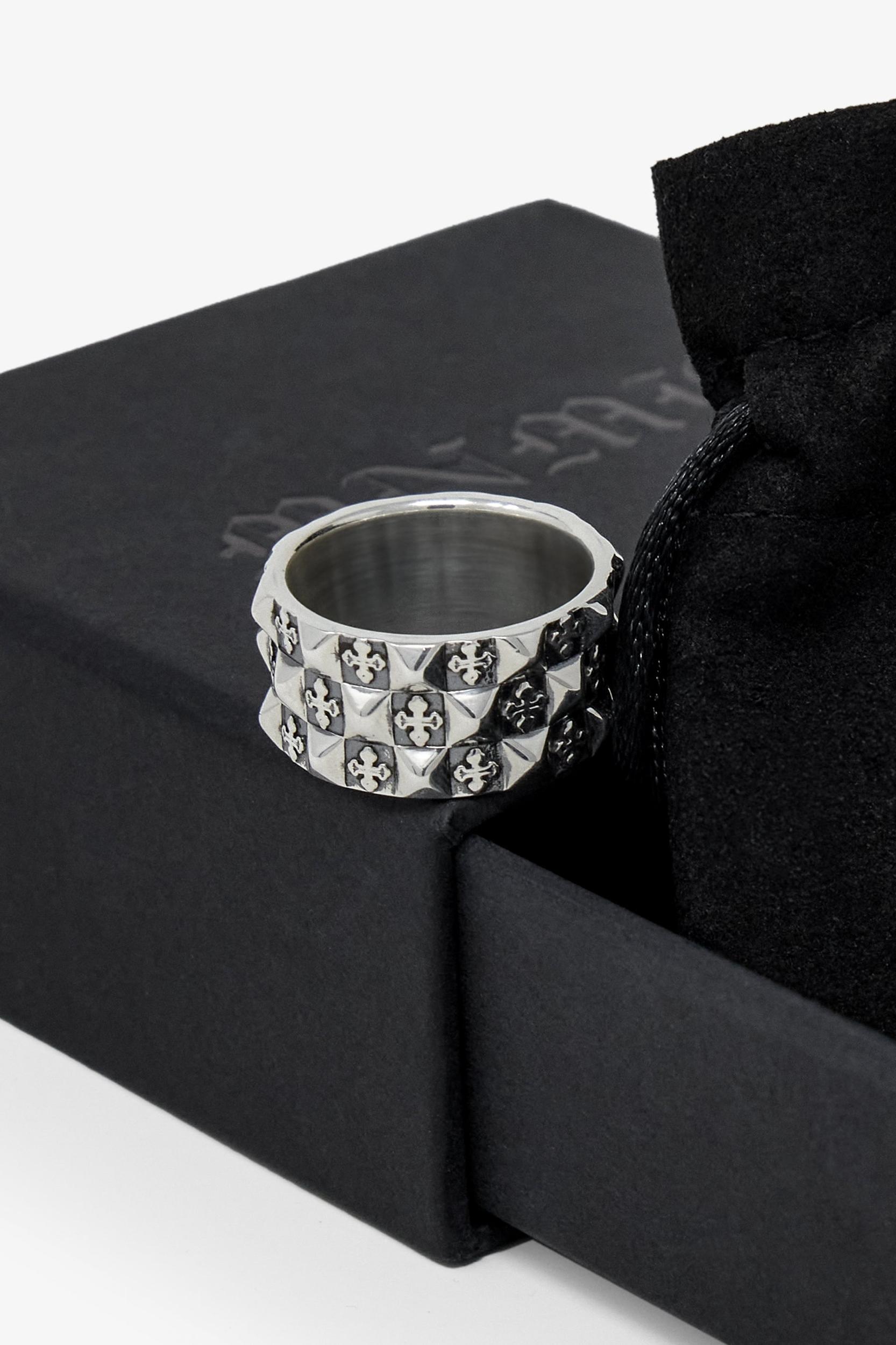 Pyramid Cross Sterling Silver Ring - Silver Product Image