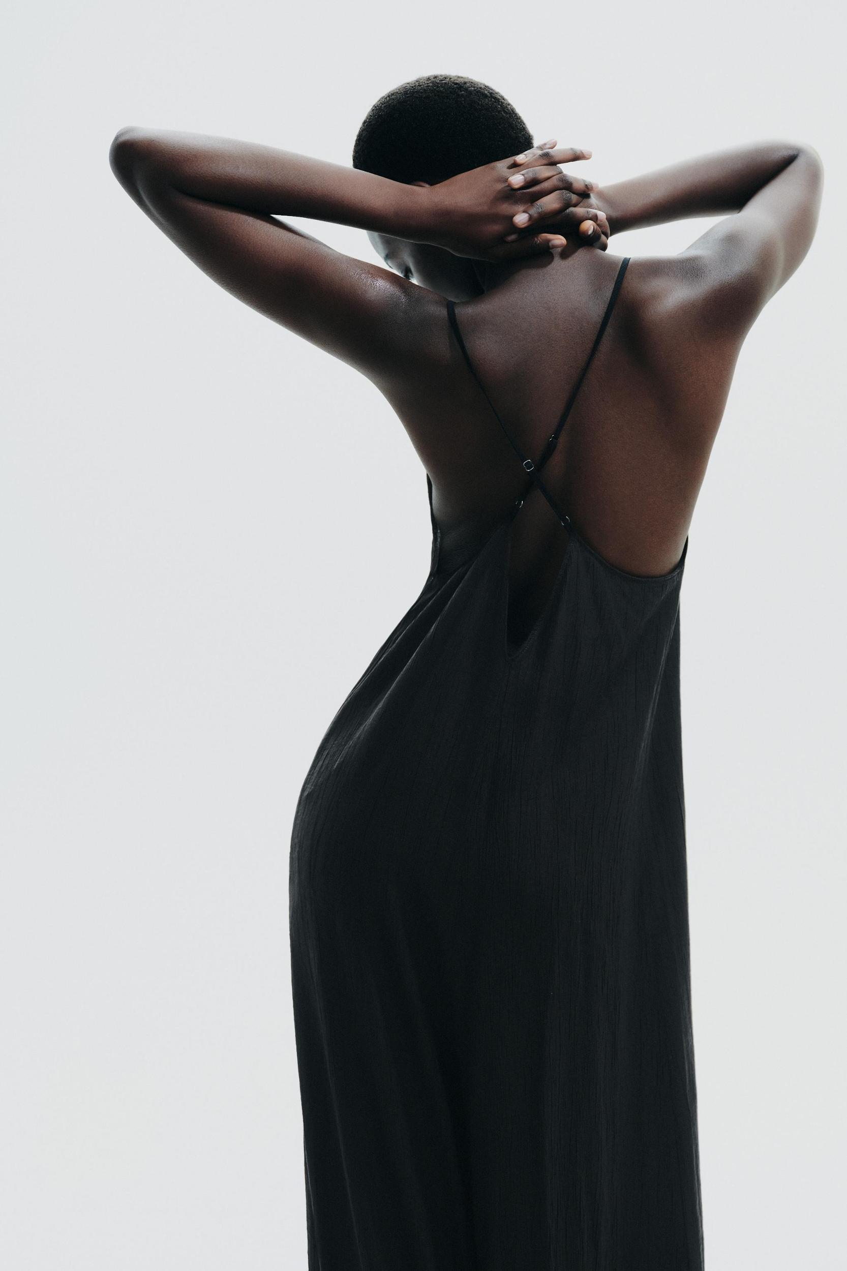 TEXTURED FLOWY LONG JUMPSUIT Product Image