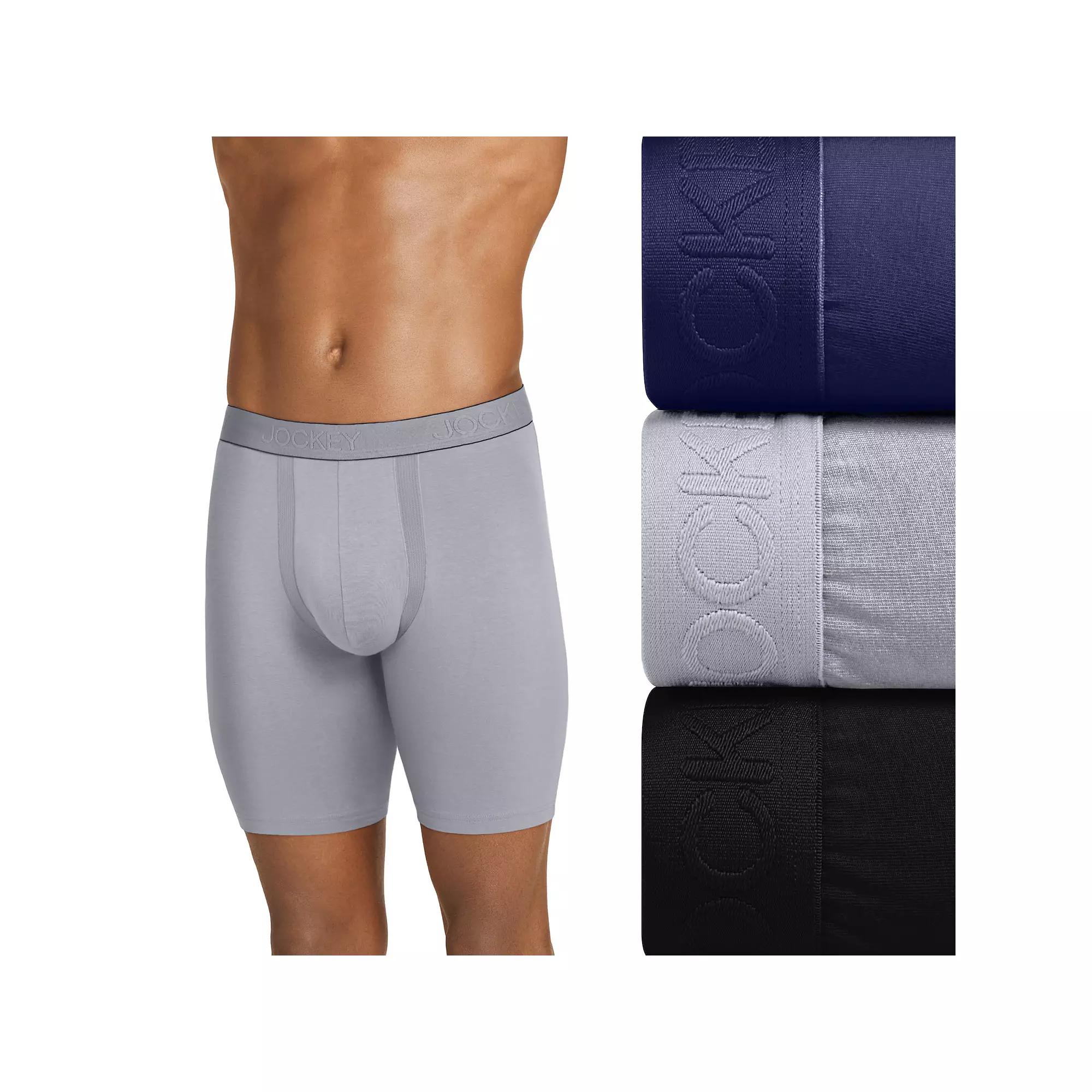 Men's Jockey® 3-Pack Chafe-Proof Pouch Stretch 8.5" Midway Boxer Briefs,  Product Image