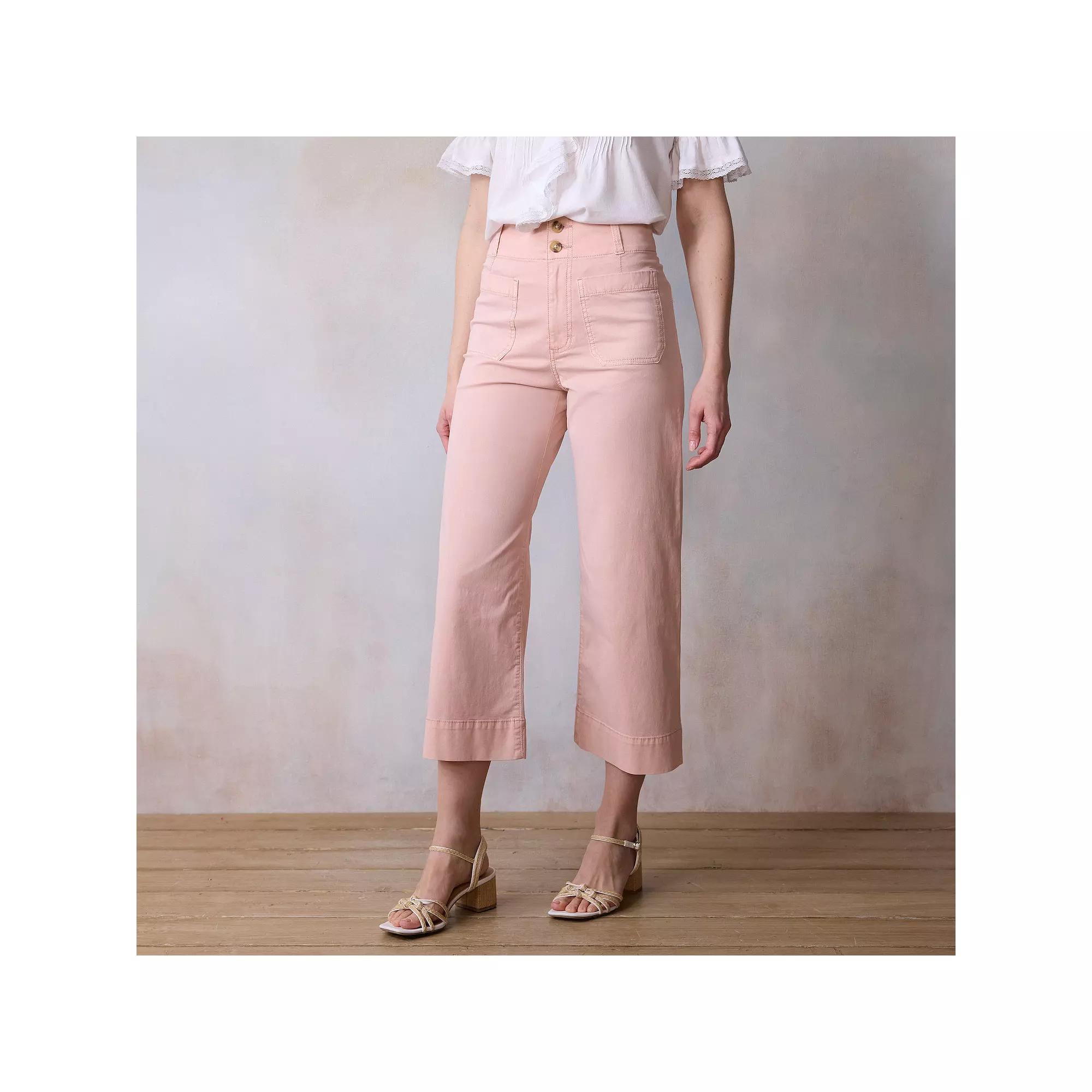 Petite LC Lauren Conrad Laguna Wide Leg Cropped Pants, Women's,  Product Image