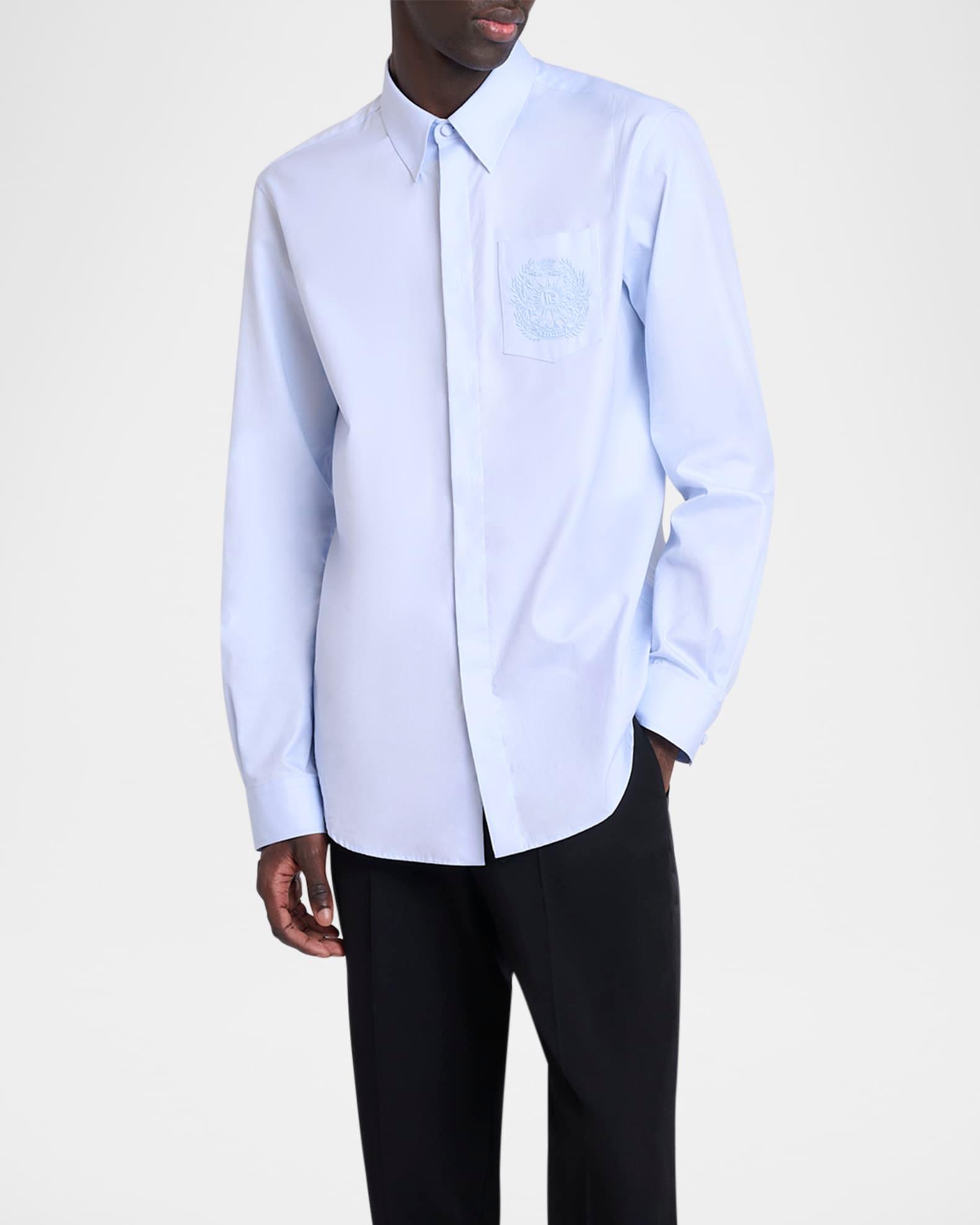 Men's Emblem-Pocket Cotton Sport Shirt Product Image