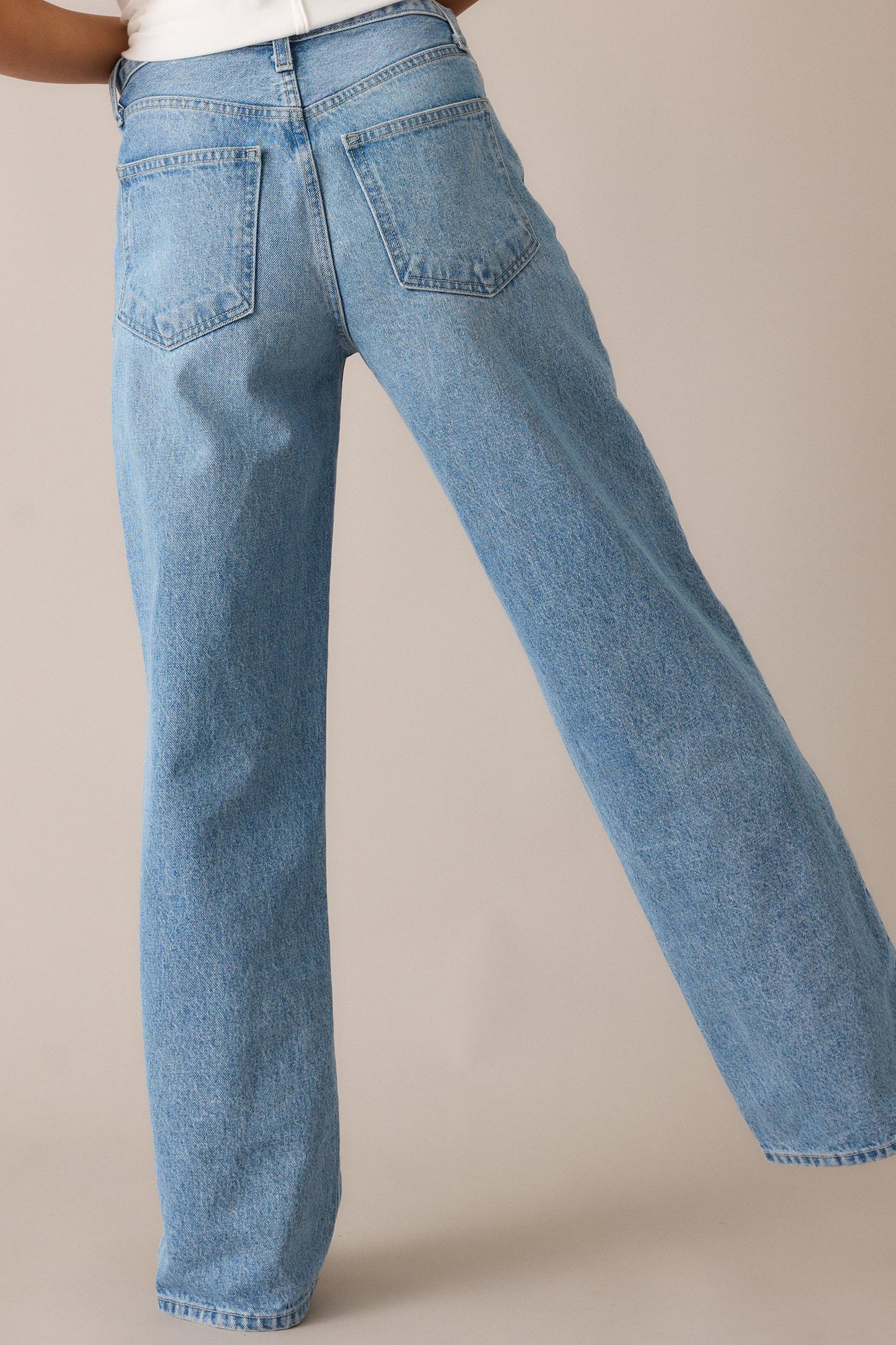 More Than Ever Light Wash Relaxed Straight Leg Jeans Product Image