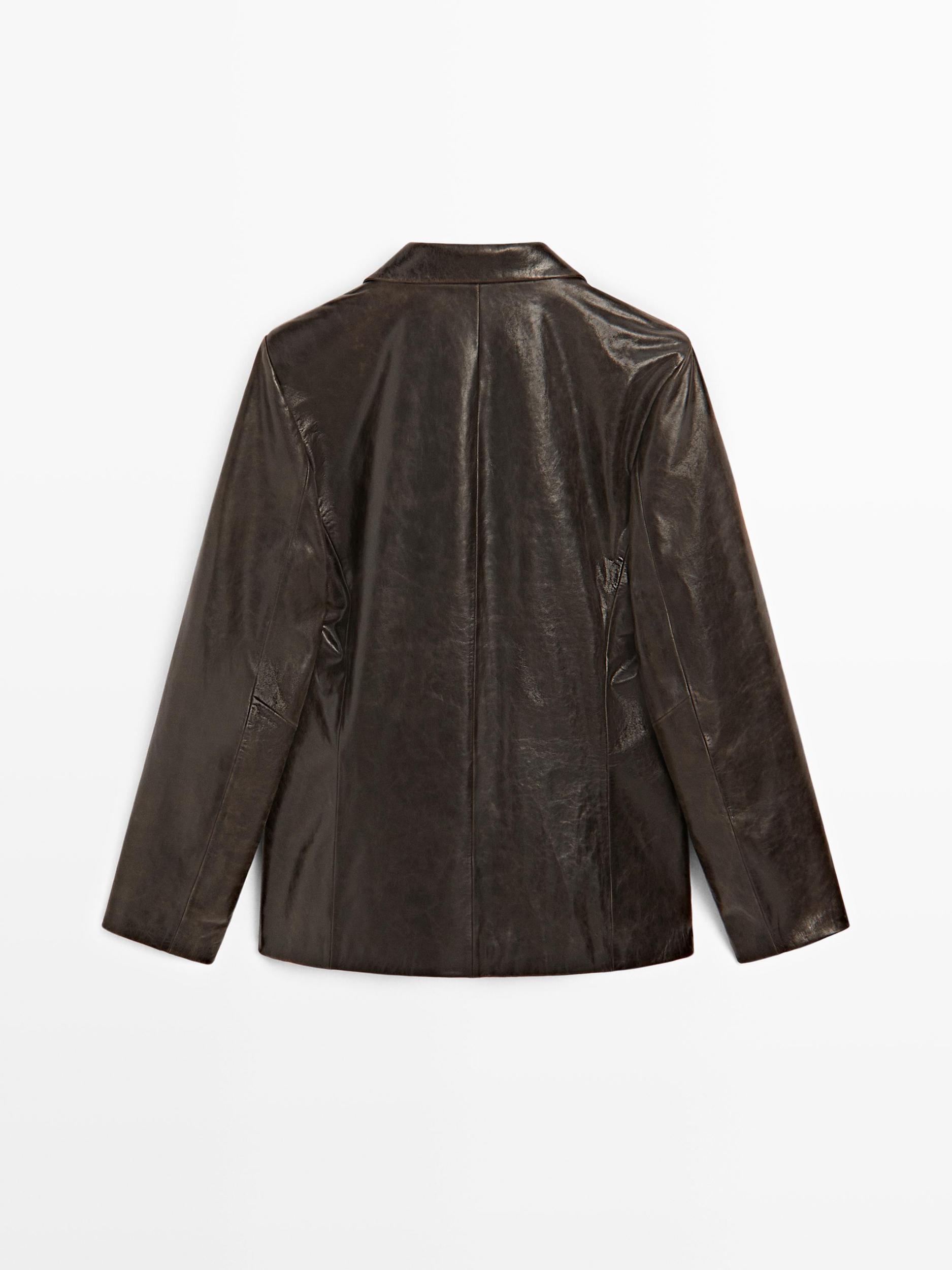 Nappa leather blazer with distressed finish Product Image