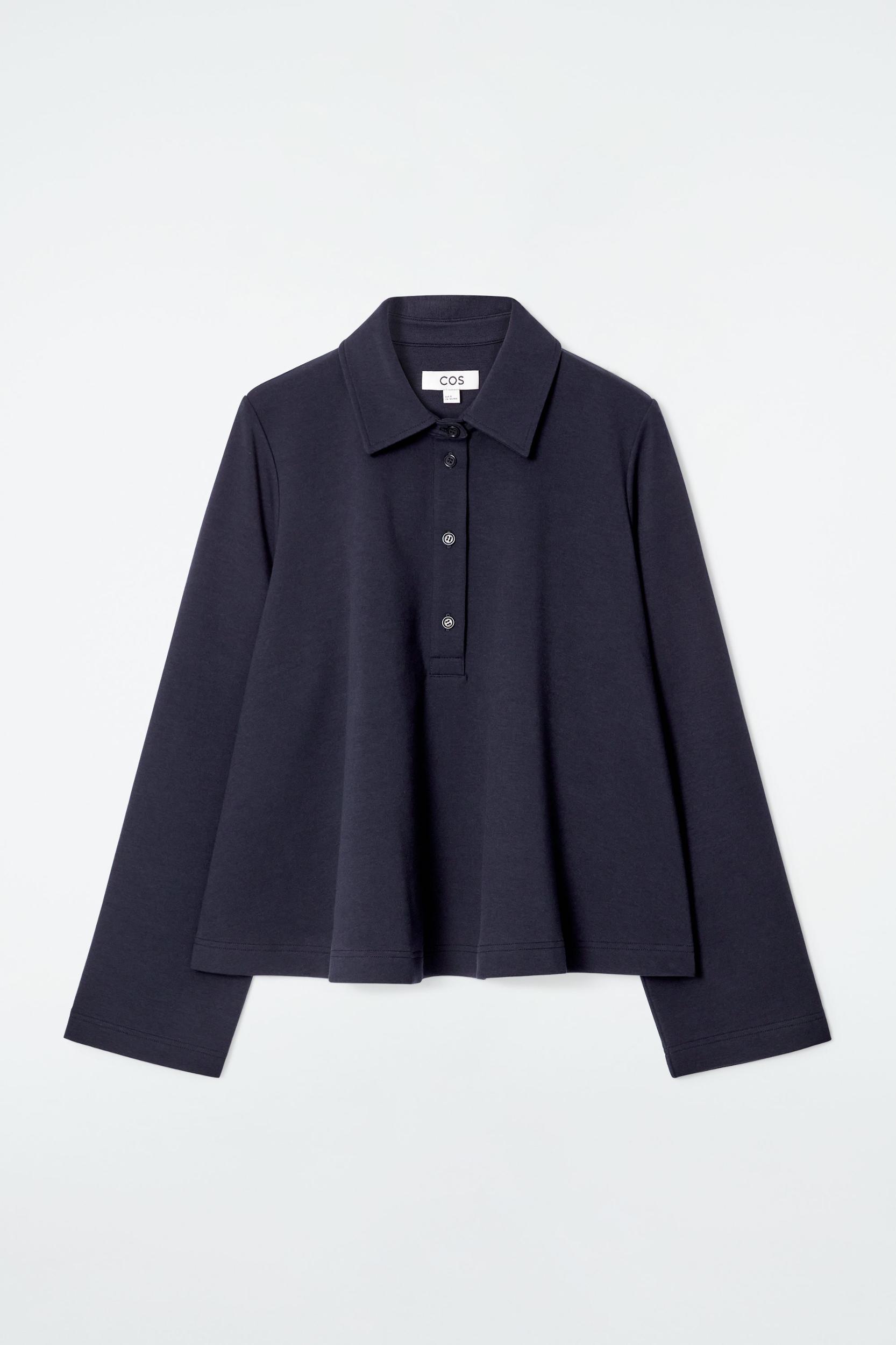 FLARED COTTON-JERSEY POLO SHIRT Product Image