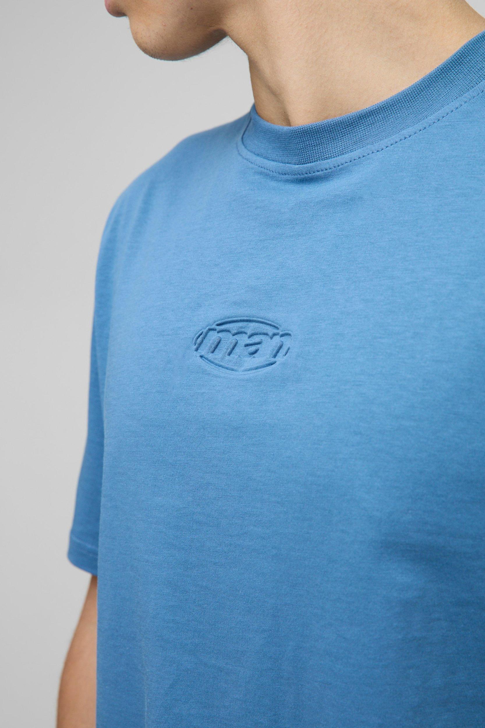 Regular Fit Man Deboss Detail T-Shirt | boohooMAN USA Product Image