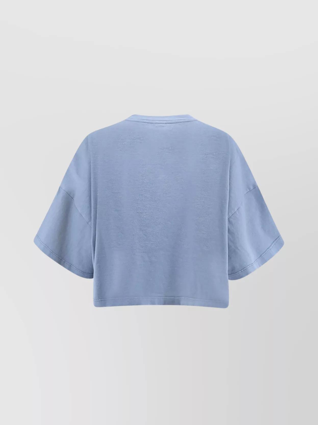 CHLOÉ Women Light Blue Jersey Cropped Logo T-shirt Product Image