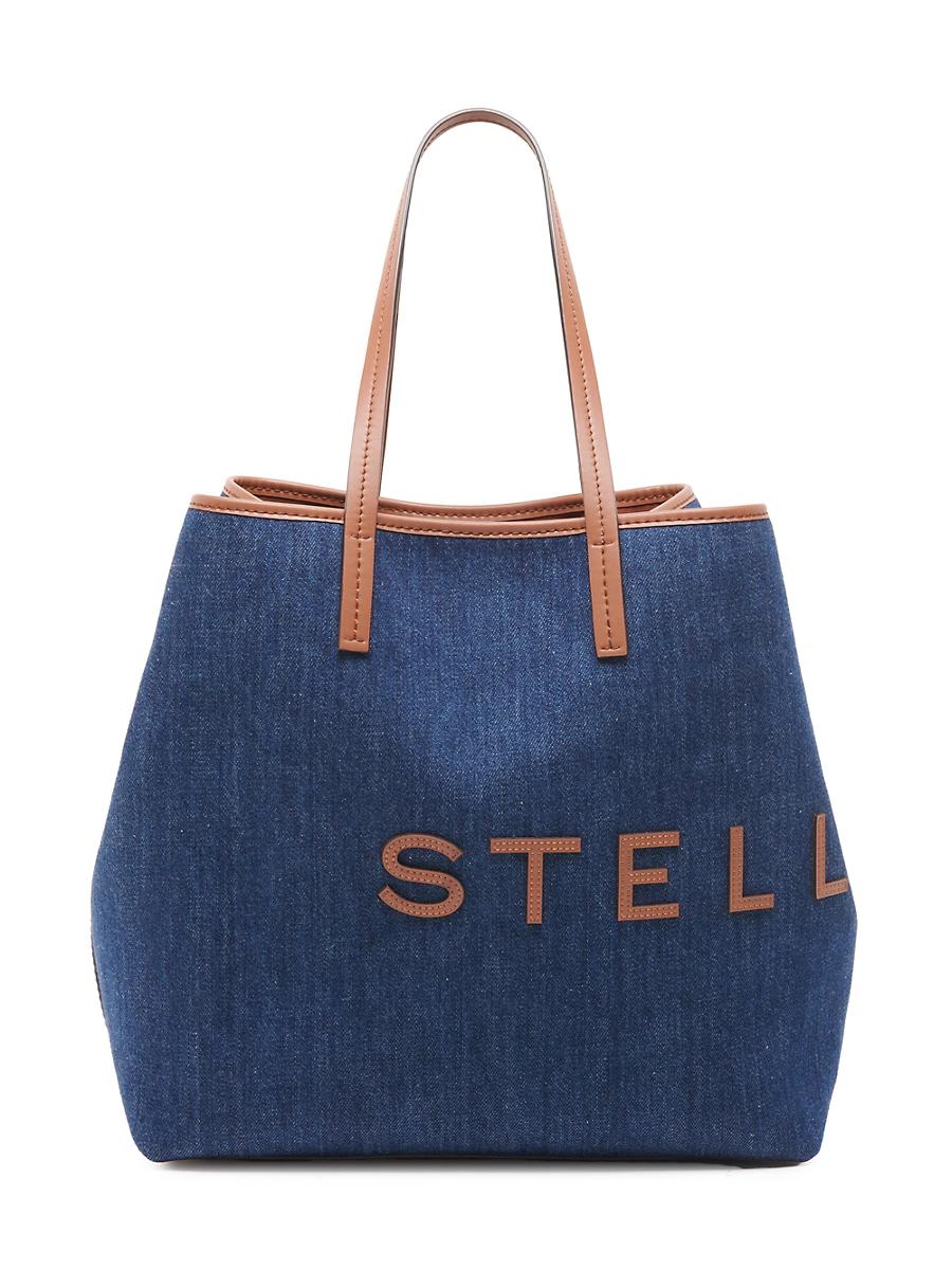 Womens Logo-Appliqud Denim Tote Bag Product Image