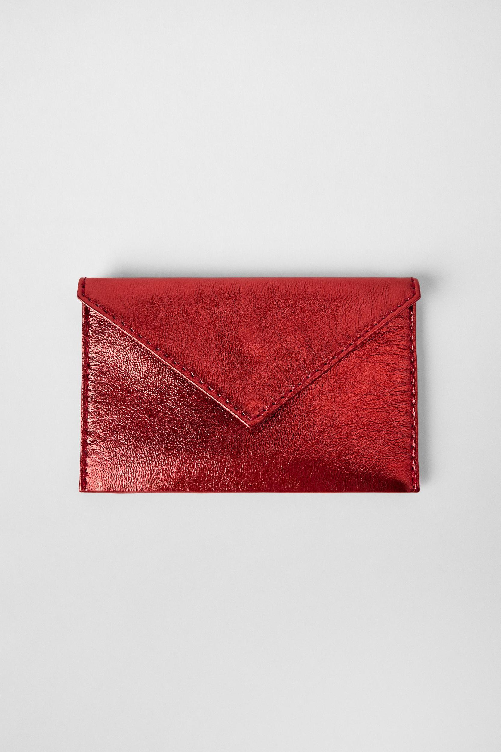 METALLIC EFFECT DOUBLE LEATHER WALLET KATE MOSS X ZARA Product Image