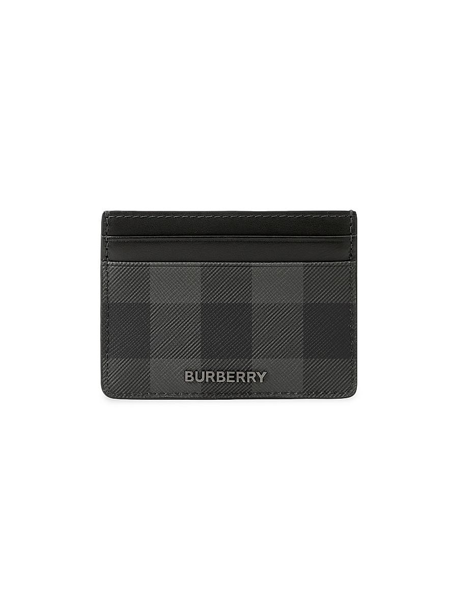 Mens Check Leather Card Case Product Image