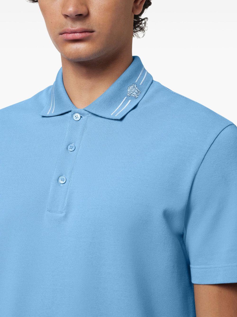 Medusa-embroidered polo shirt Product Image