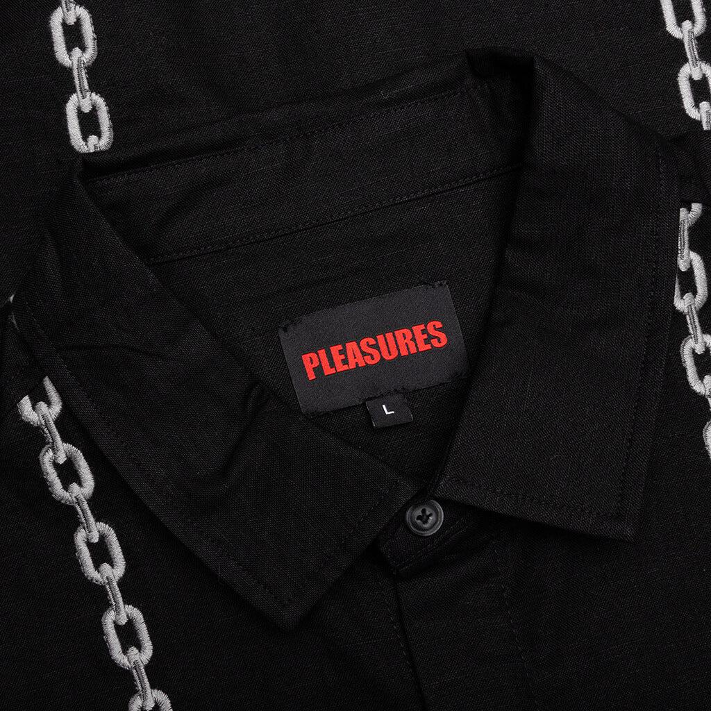 Chain Button Up Shirt - Black Male Product Image
