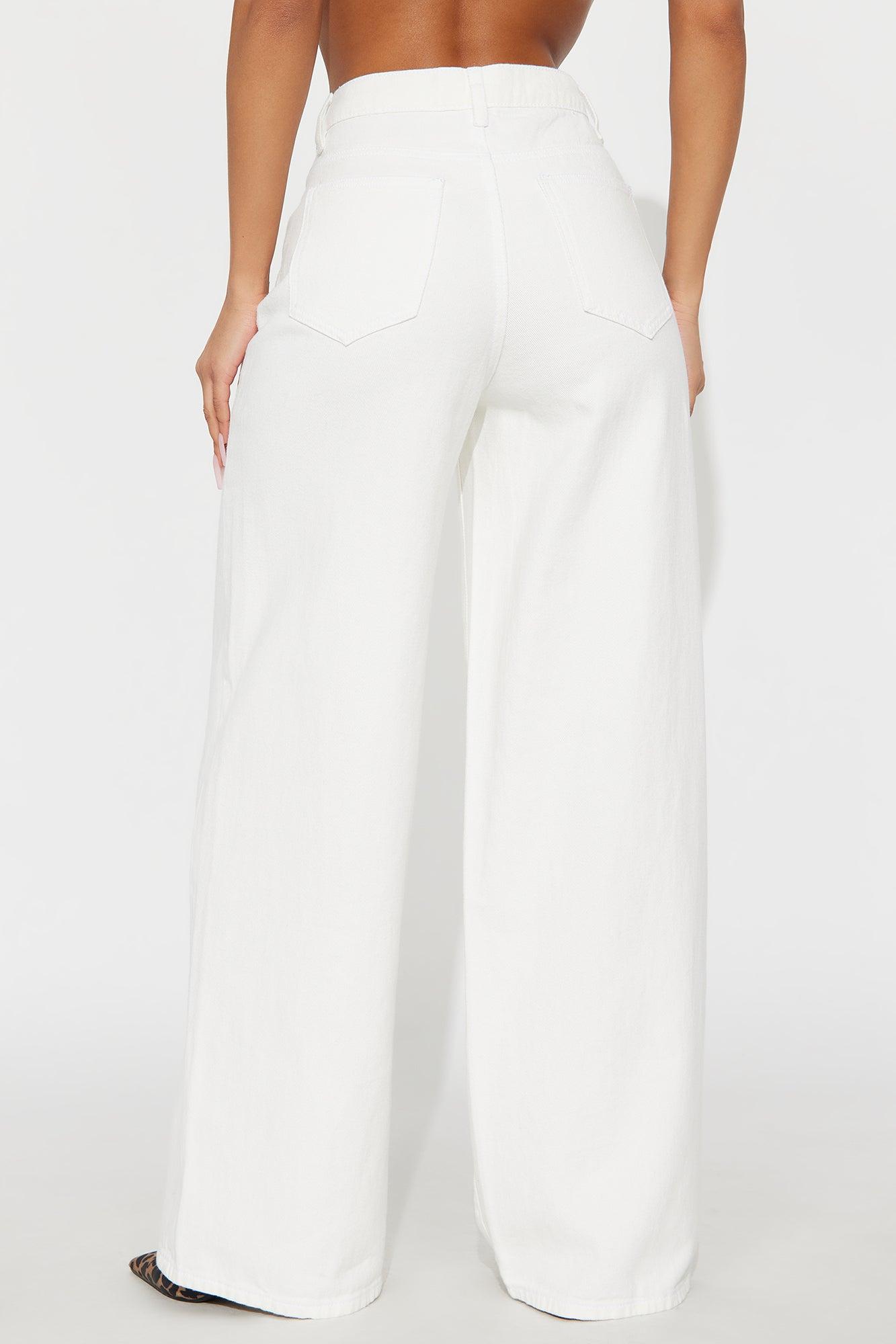 Très Jolie Wide Leg Jeans - White Female Product Image