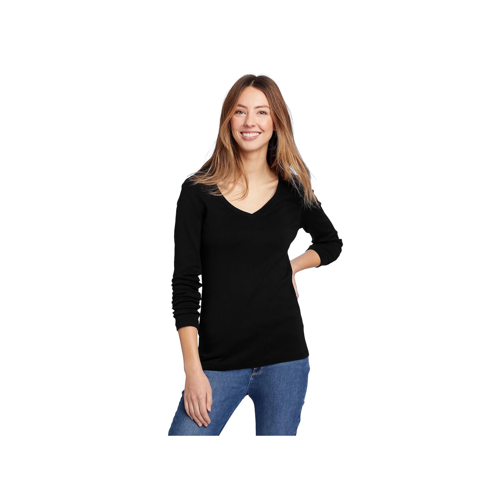 Women's Eddie Bauer Long Sleeve Favorite V-Neck Tee,  Product Image