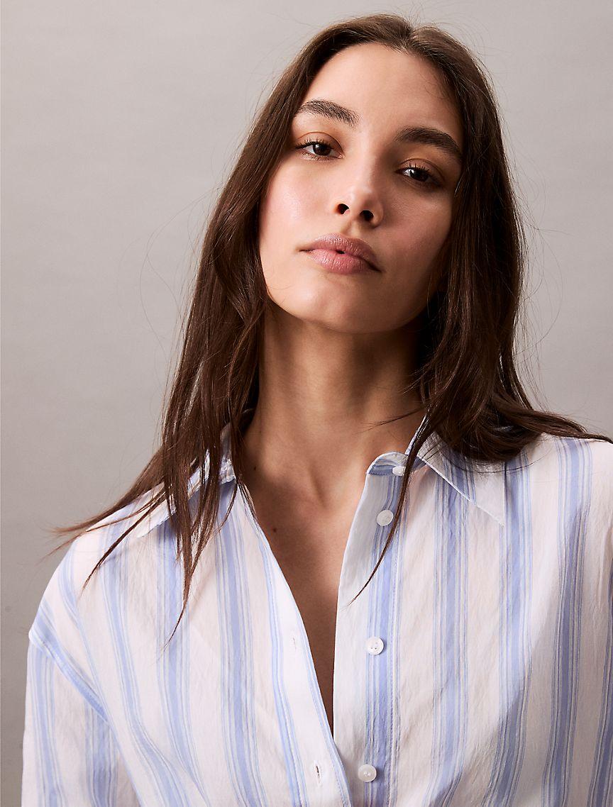 Stripe Relaxed Button-Down Shirt Product Image