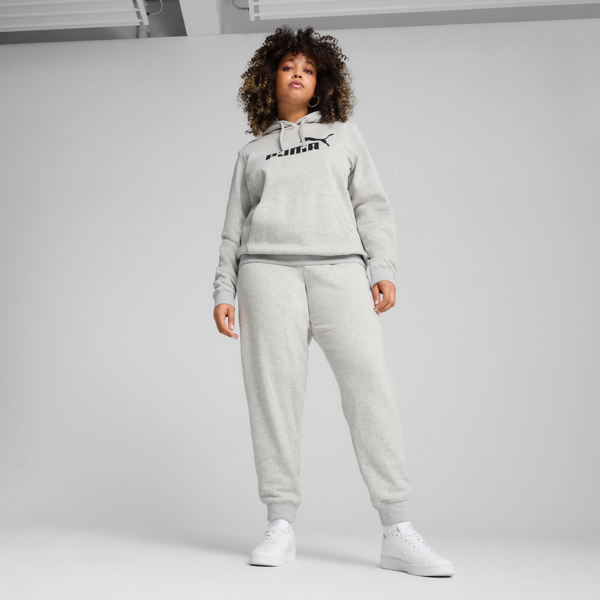 PUMA Essentials No. 1 Logo Women's Hoodie in Light Grey Heather Product Image