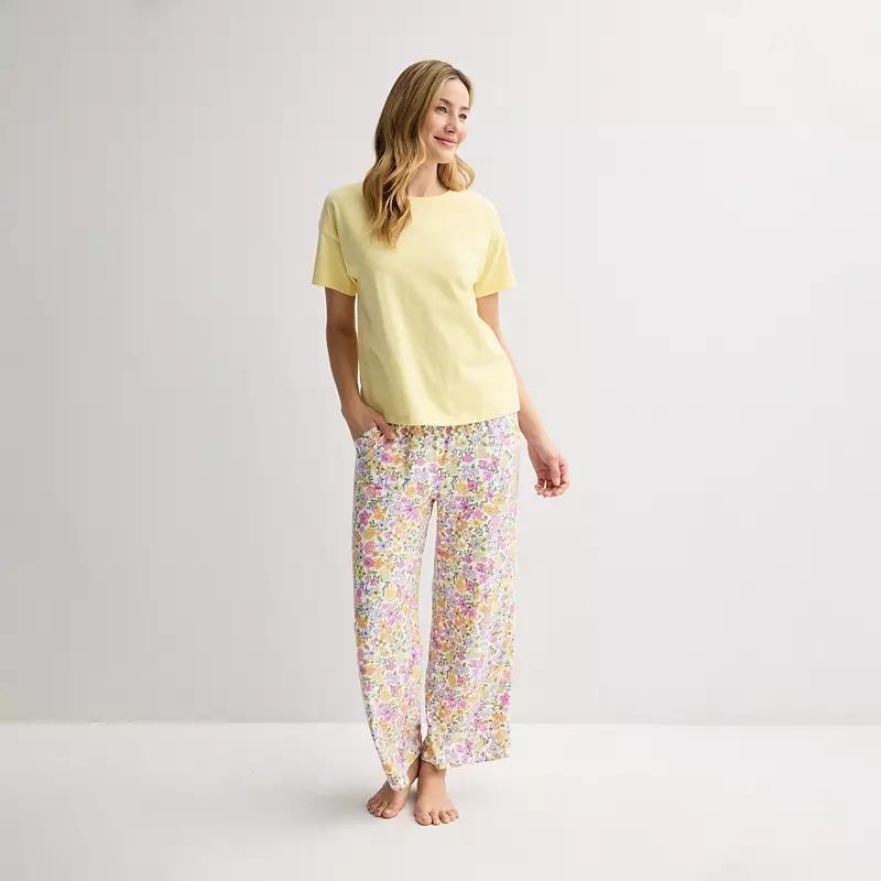 Women's Sonoma Goods For Life® 2-pc. Mom's Day Pajama Top & Pajama Bottoms Set, Size: XS, White Floral Product Image