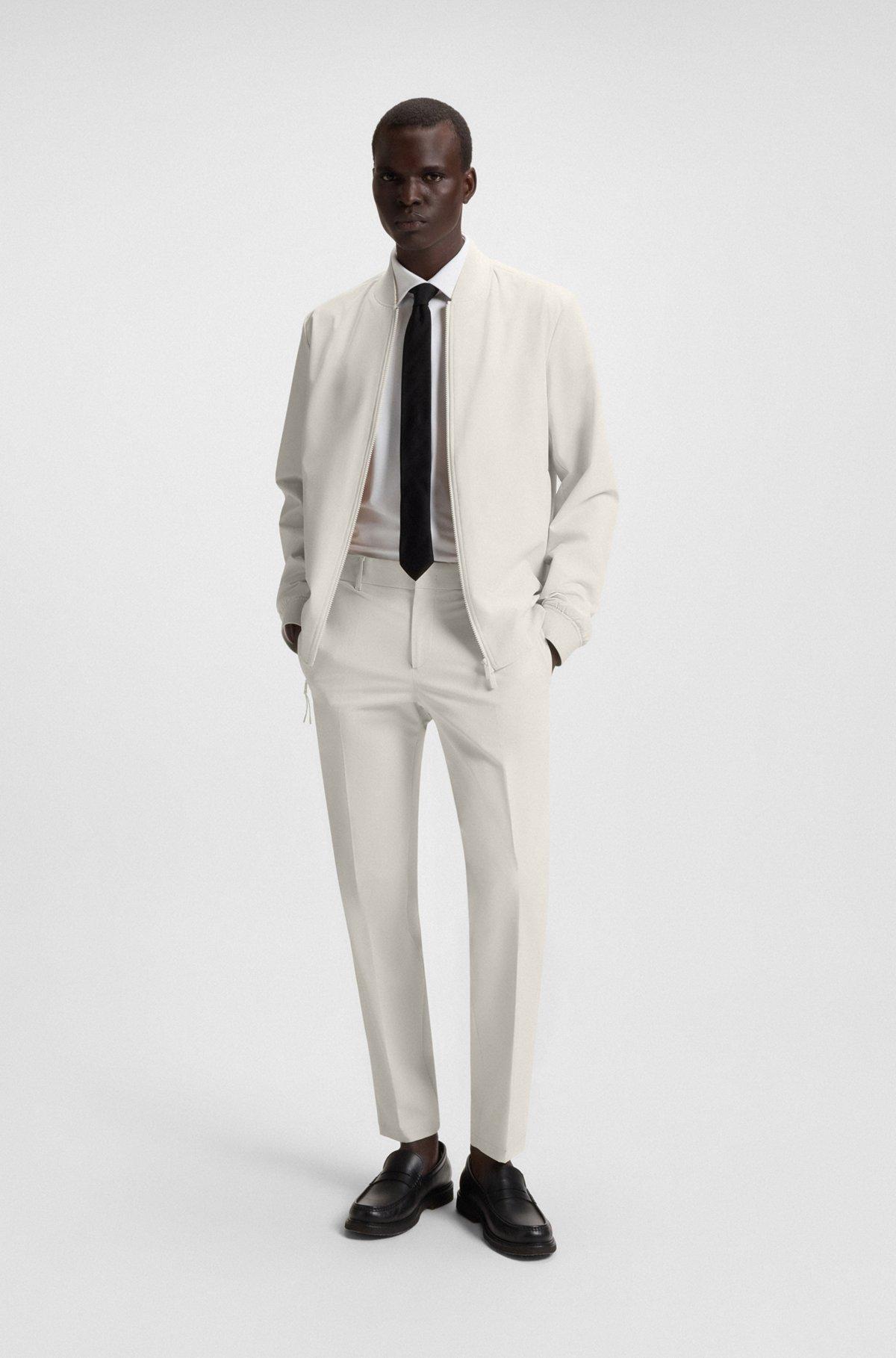 BOSS - Water-repellent jacket in performance-stretch fabric - White Product Image