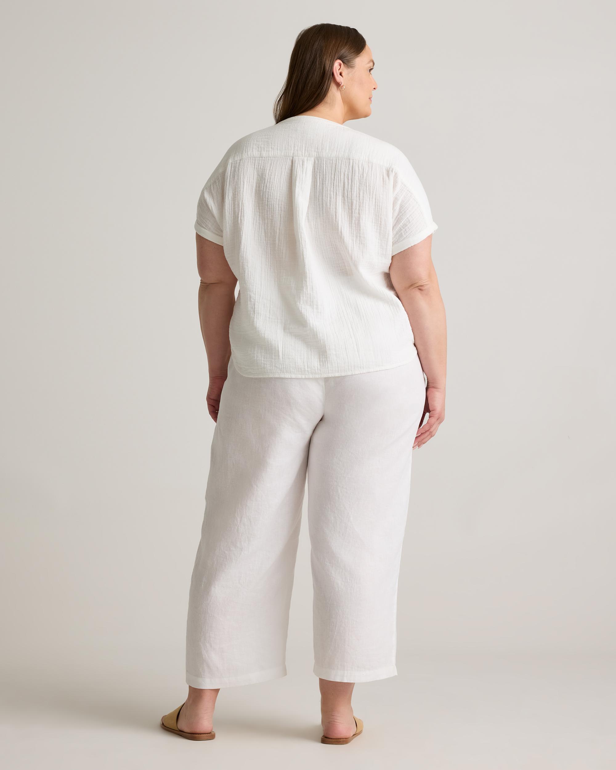 Quince | Women's Gauze Roll Sleeve Shirt Organic Cotton Product Image
