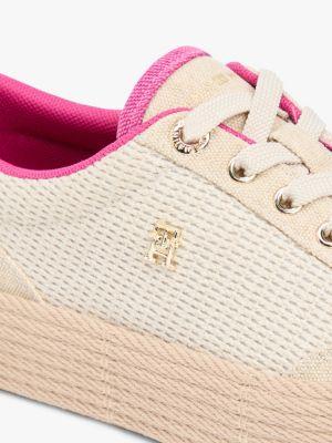 Mixed-Texture Canvas Platform Sneaker Product Image