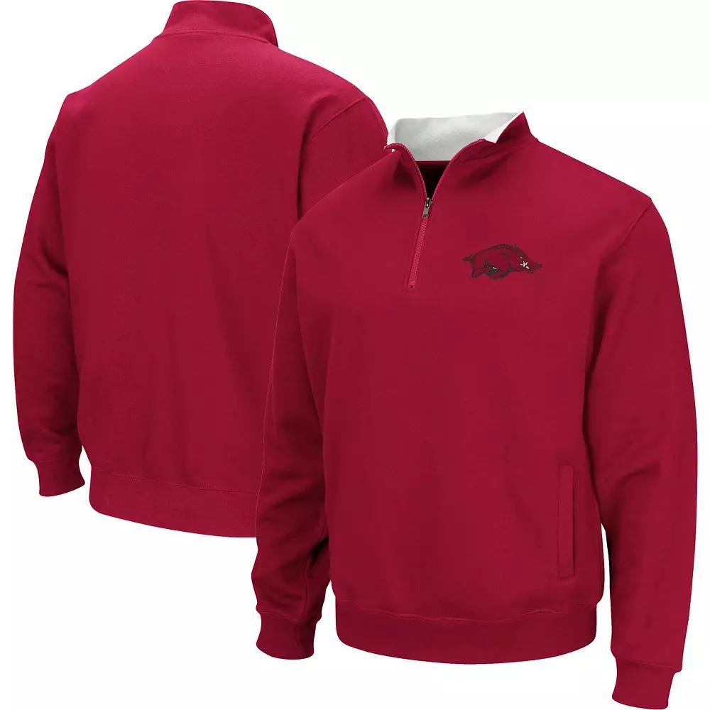 Men's Colosseum Cardinal Arkansas Razorbacks Big & Tall Tortugas Logo Quarter-Zip Sweatshirt,  Product Image