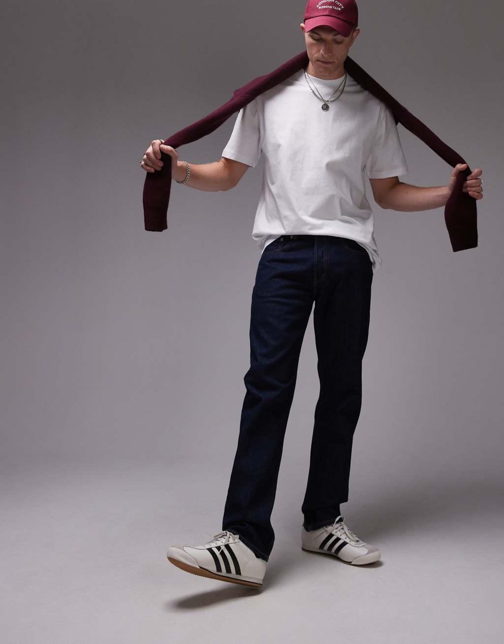 ARKET Park regular straight fit jeans in aged mid wash blue Product Image