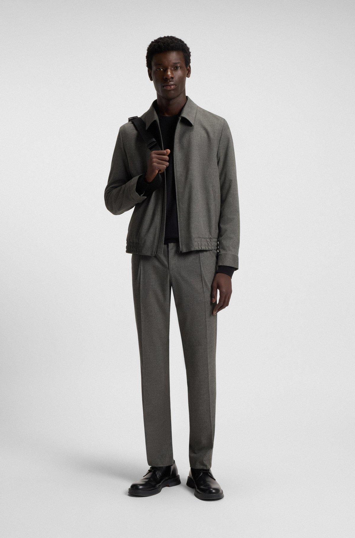 Slim-fit pants in melange stretch cotton Product Image