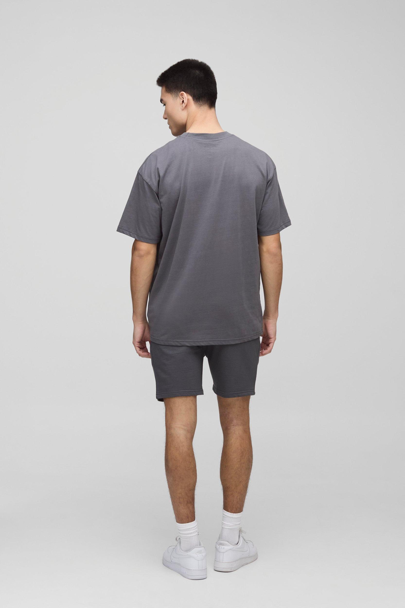260GSM Loopback Basic Slim Fit Short Length Shorts | boohooMAN USA Product Image