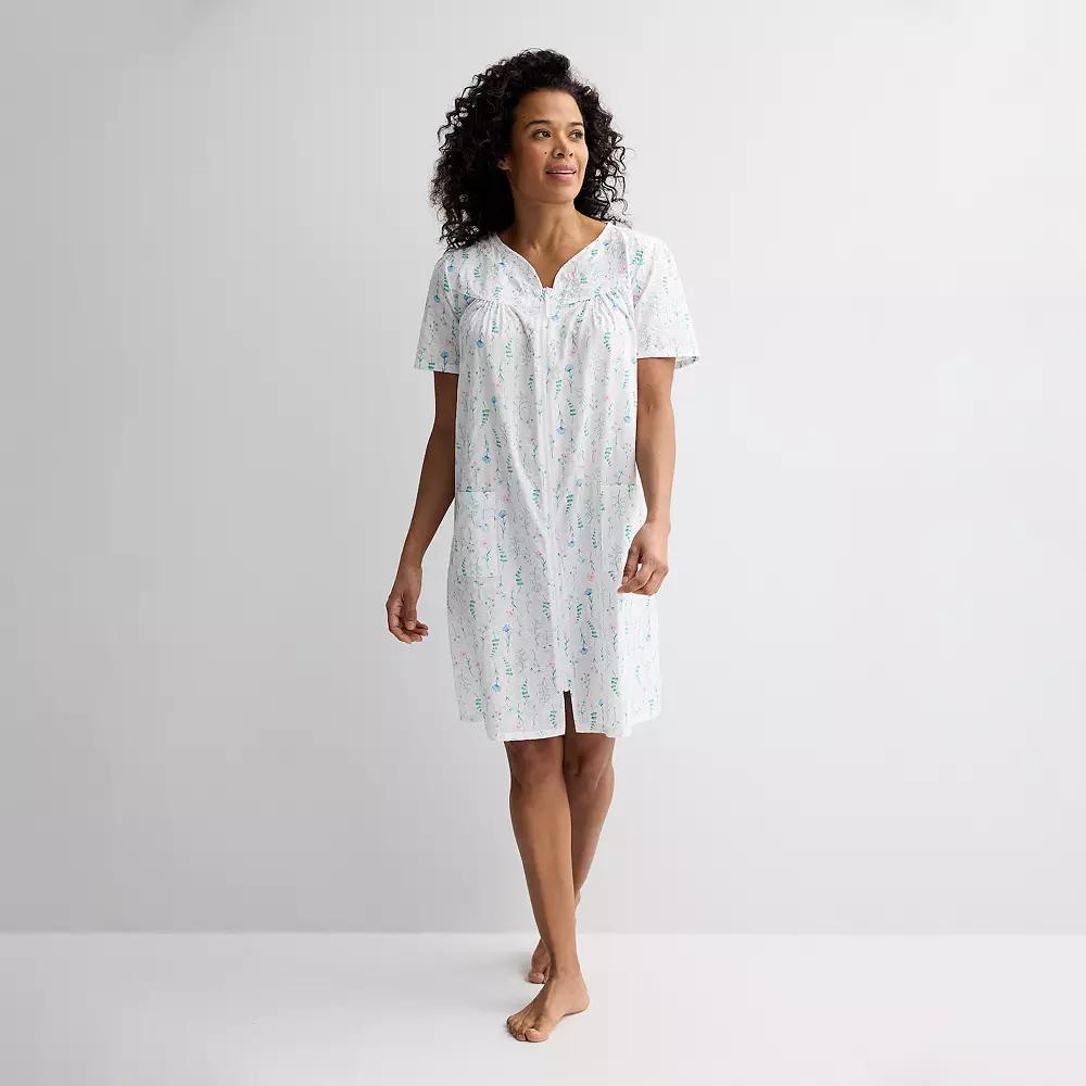 Petite Croft & Barrow® Woven Zip Sleep Robe, Women's,  Product Image