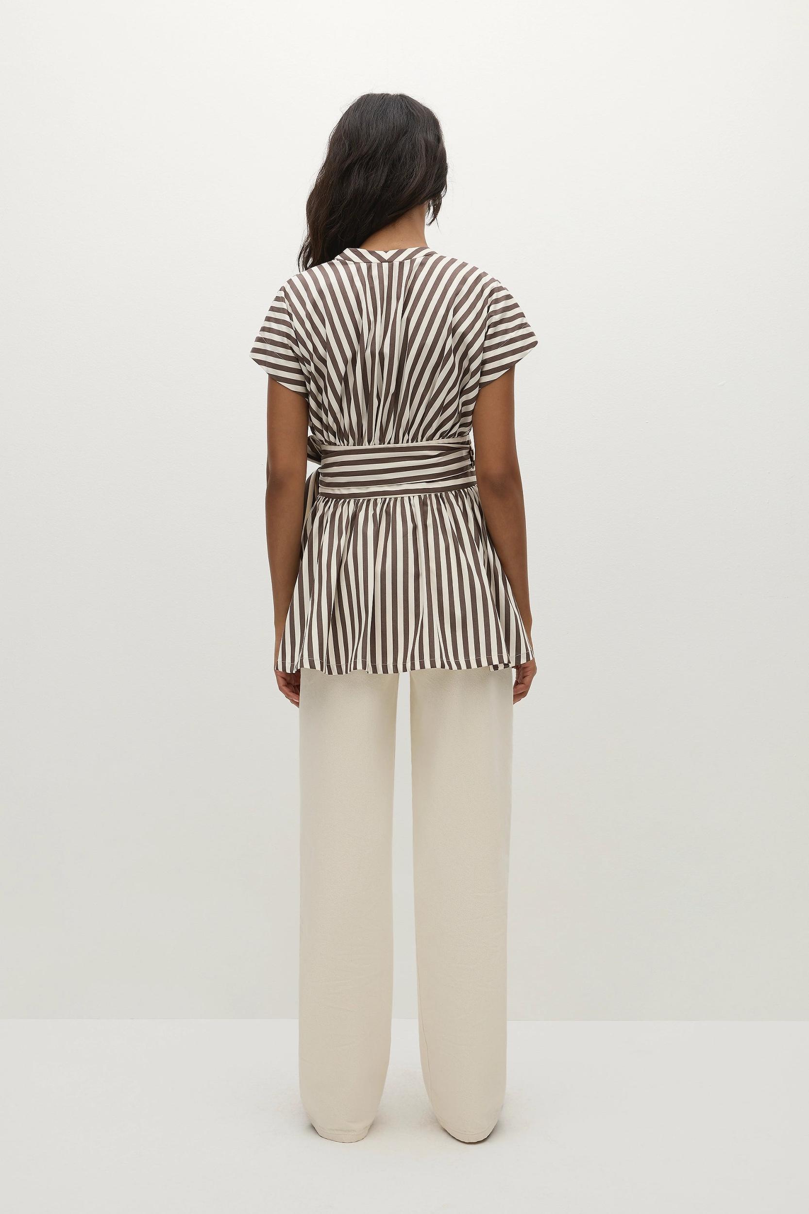 Vera Maxi Dress Norway Stripe Espresso - Final Sale Product Image