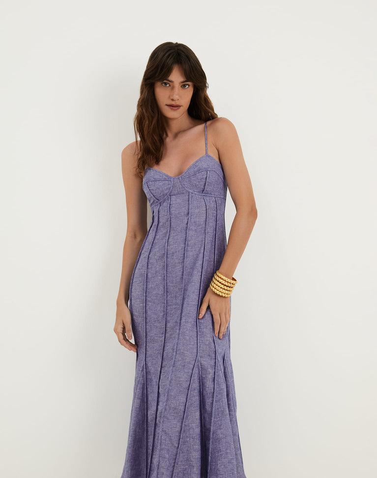 Josephine Midi Dress - Le Bleu Product Image