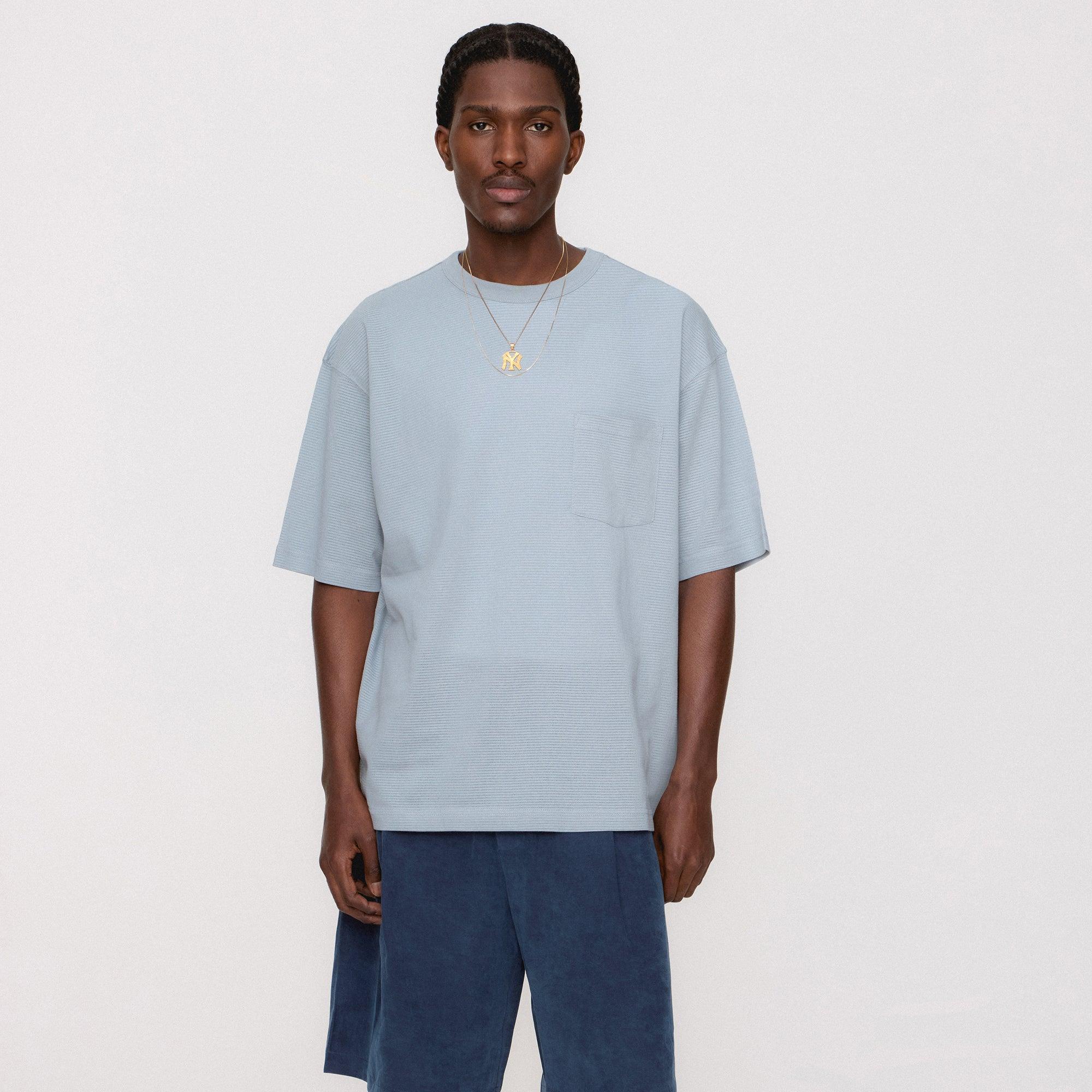 Kith Pointelle Mesh Leonard Pocket Tee - Light Indigo Male Product Image