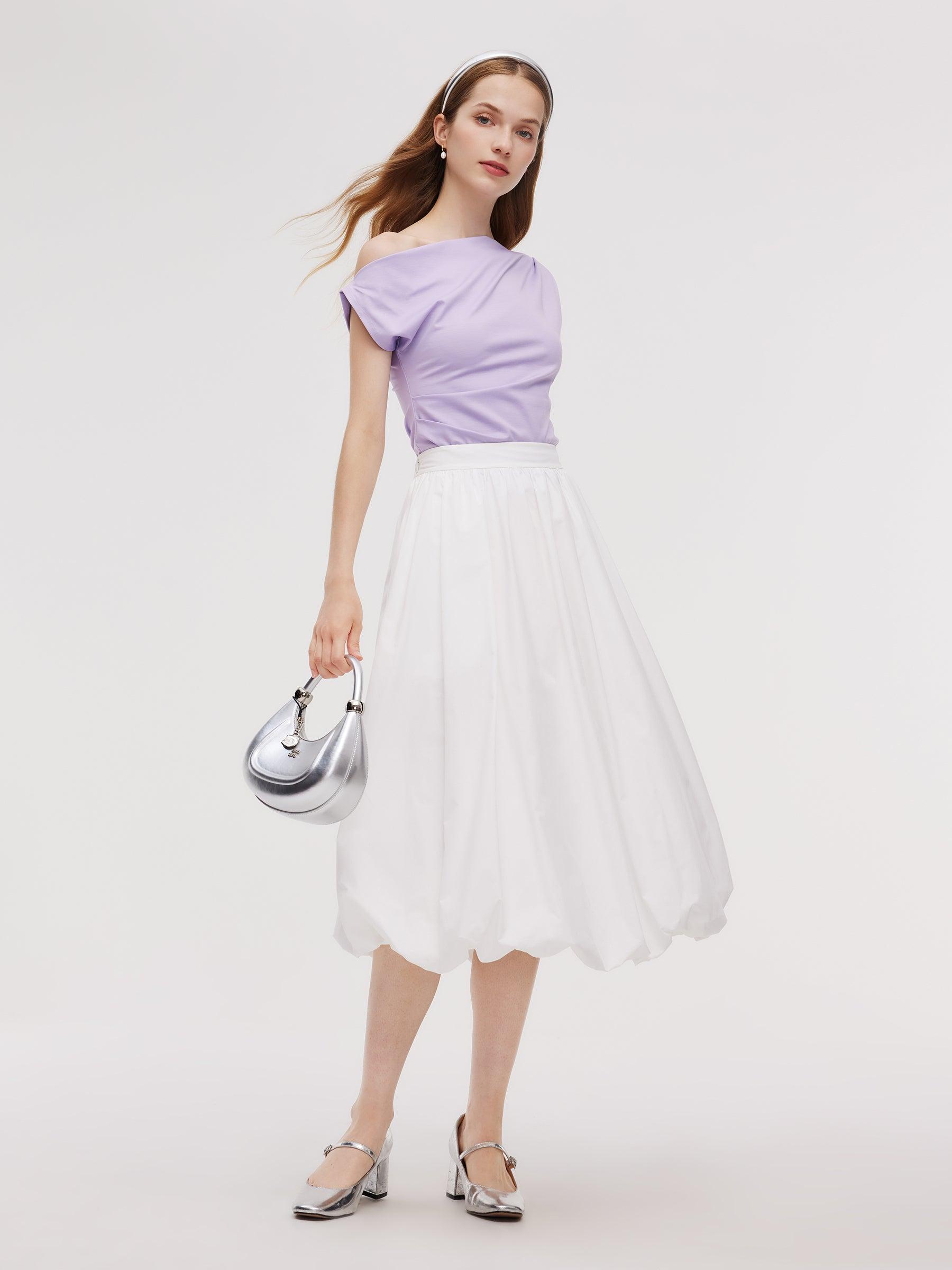 100% Cotton Bubble Hem Women Skirt Product Image