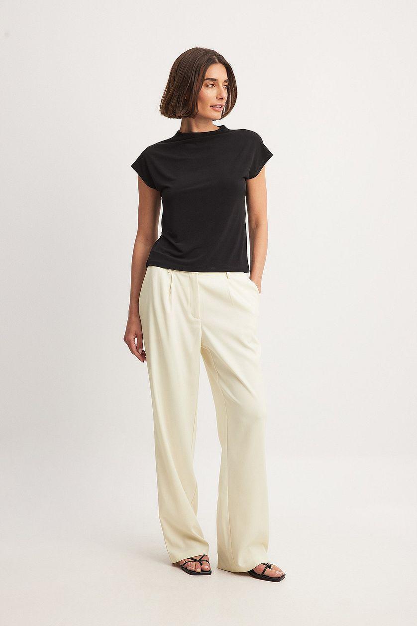 Funnel Neck Cap Sleeve Top Product Image