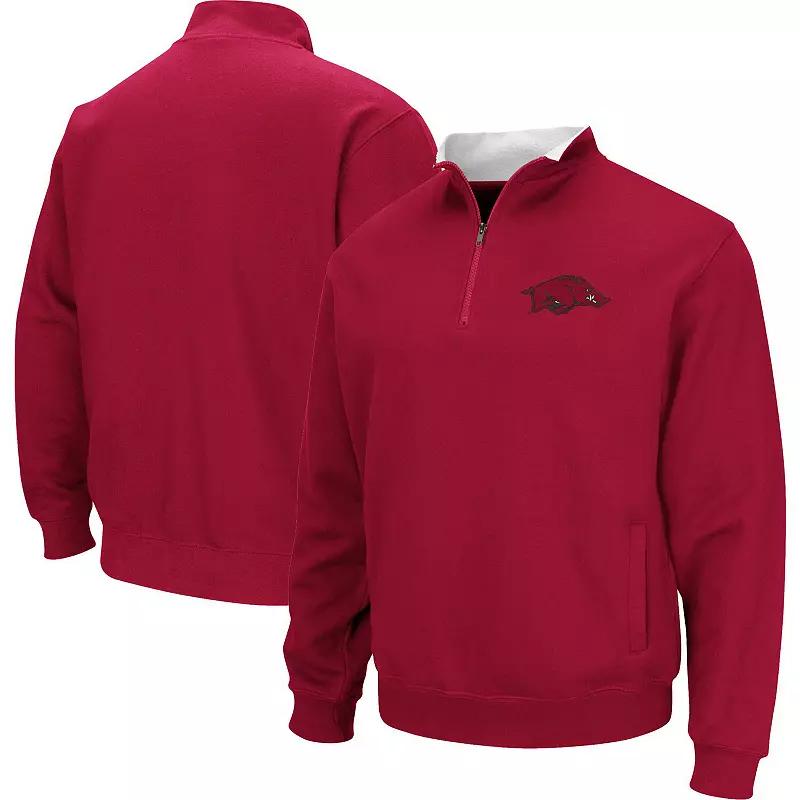 Men's Colosseum Cardinal Arkansas Razorbacks Big & Tall Tortugas Logo Quarter-Zip Sweatshirt,  Product Image