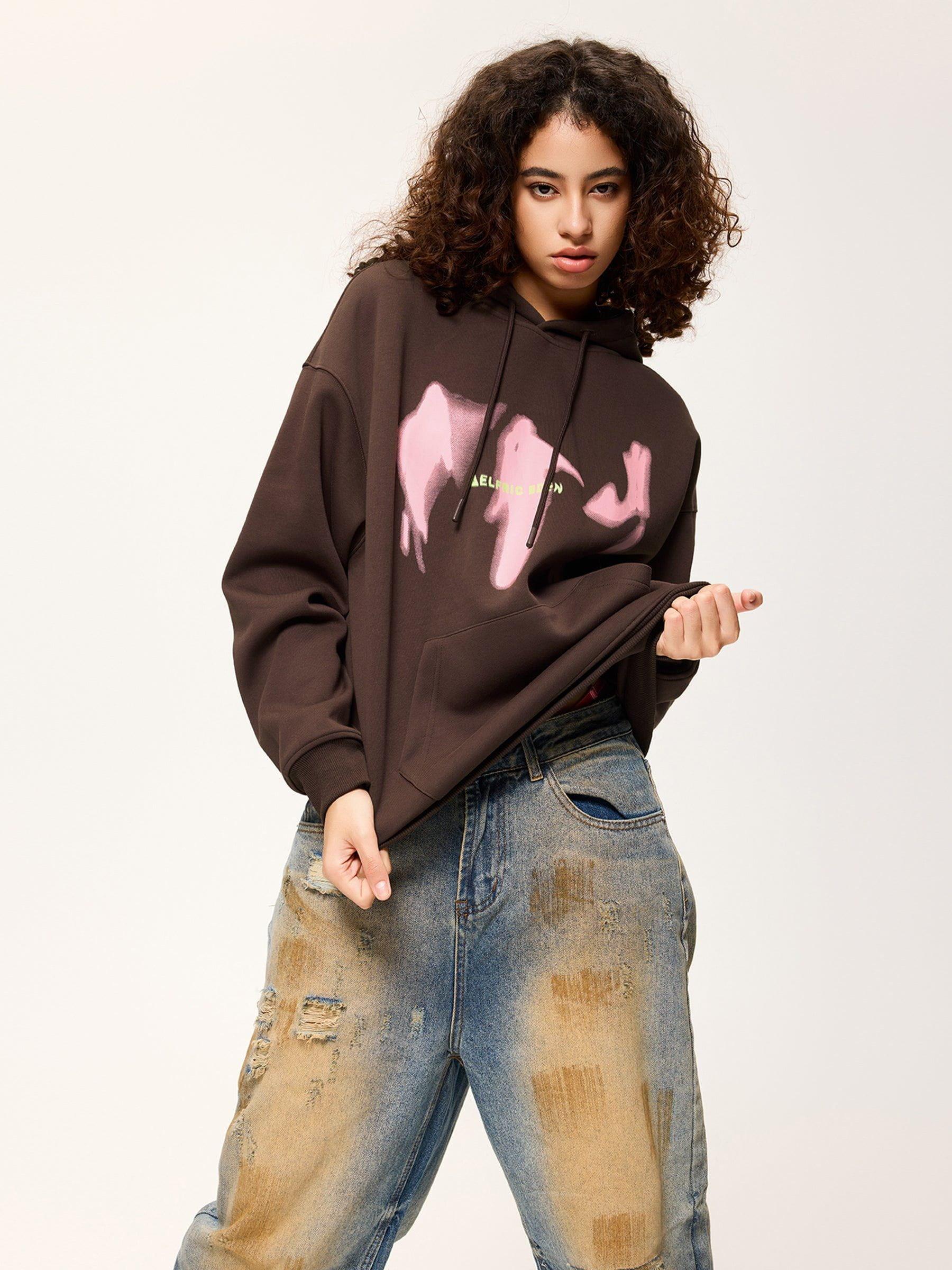 Aelfric Eden Abstract Shadow Print Pullover Hoodie Product Image