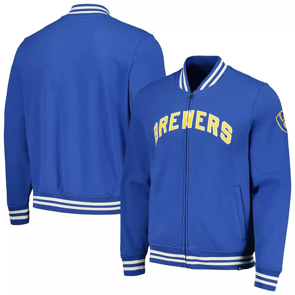 Men's '47 Royal Milwaukee Brewers Wax Pack Pro Camden Full-Zip Track Jacket, Size: Medium, Blue Product Image